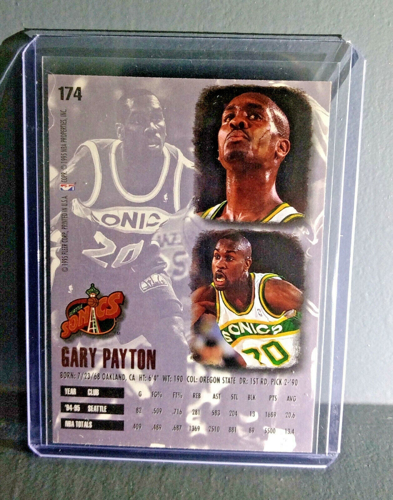 1995-96 Gary Payton Fleer Ultra #174 Basketball Card