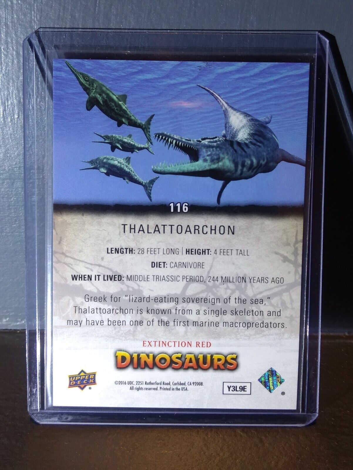 2015 Upper Deck Dinosaurs Thalattoarchon Extinction Red Parallel #116 Card