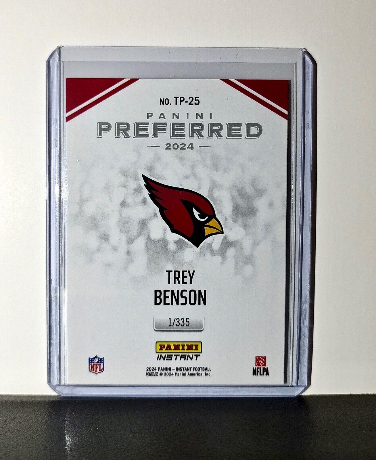 Trey Benson 2024 Panini Preferred NFL #25 Rookie Card Arizona Cardinals 1/335