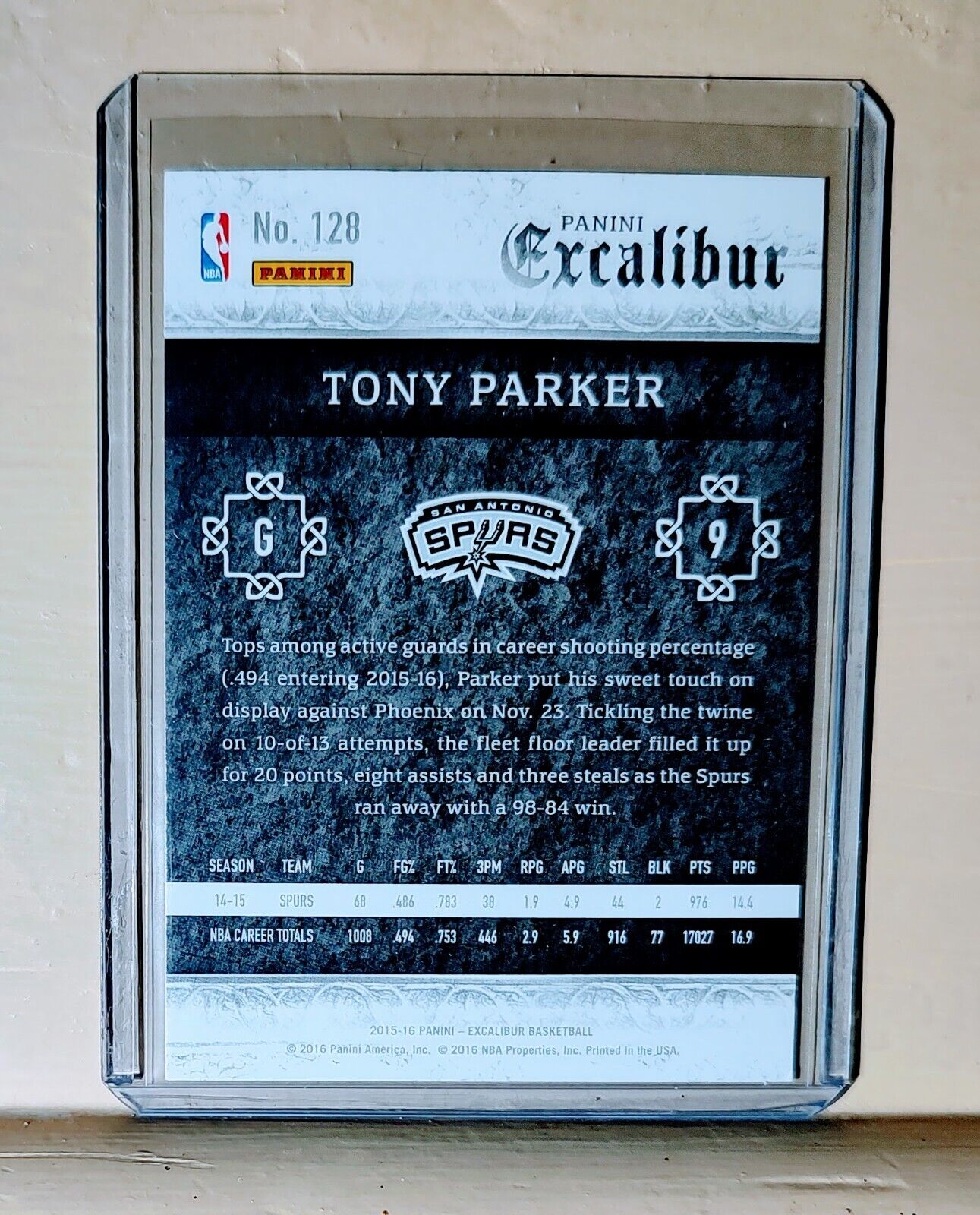 Tony Parker 2015-16 Panini Excalibur Basketball NBA #128 Card