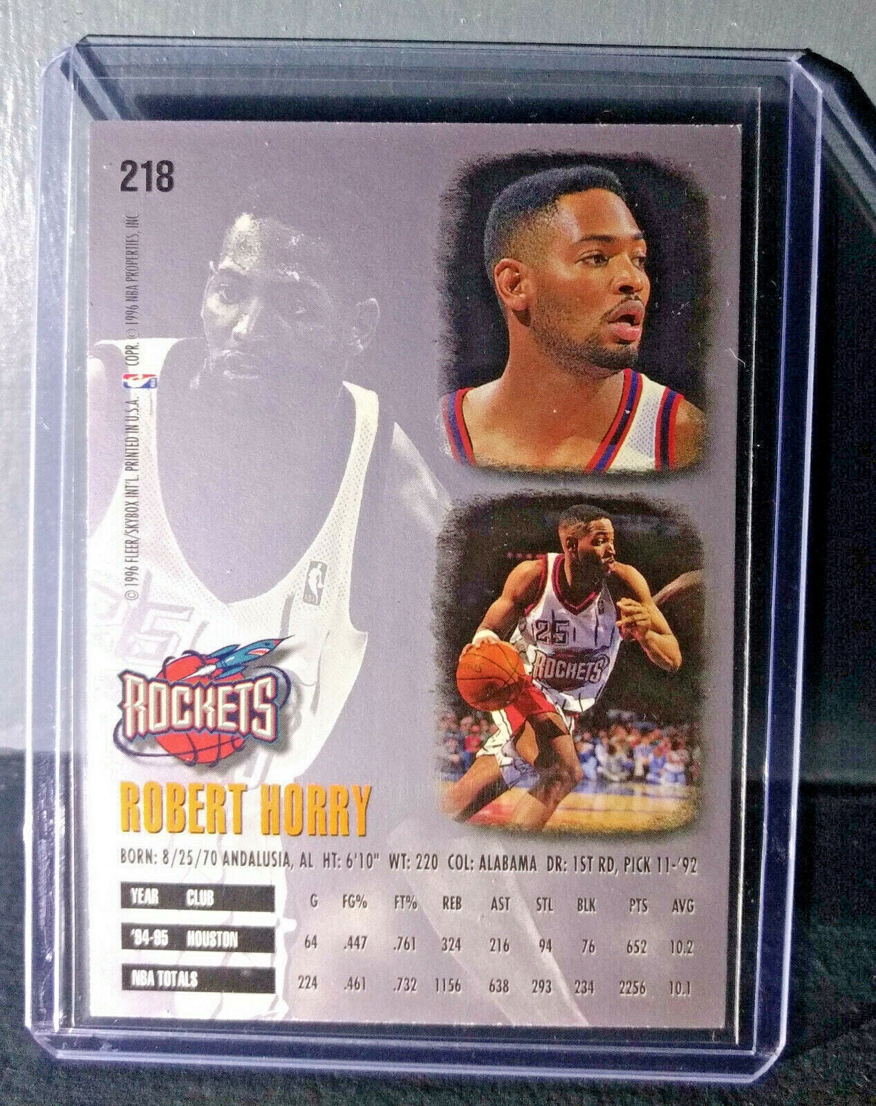 1995-96 Robert Horry #218 Basketball Card