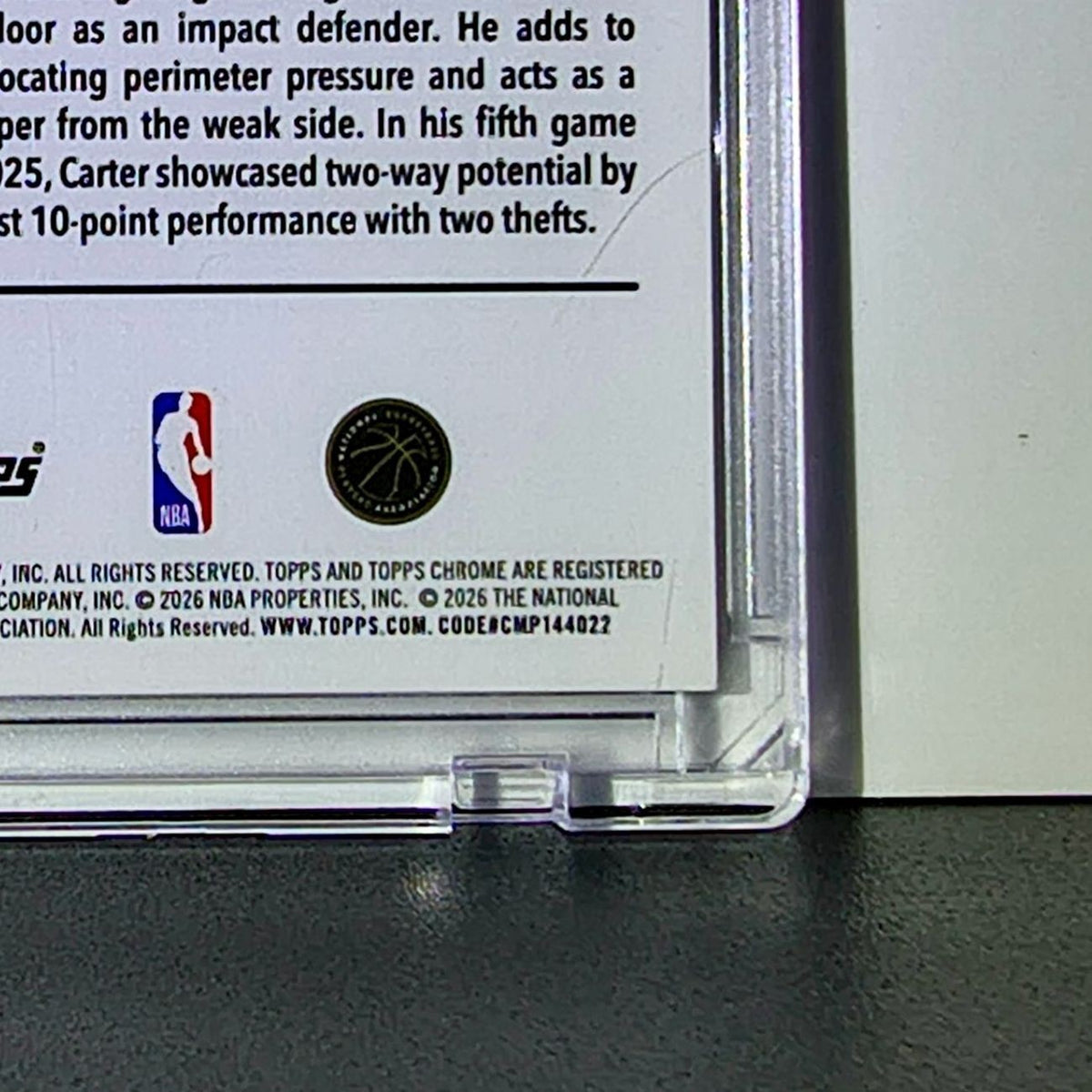 Carter Bryant Rookie 2025-26 NBA Topps Chrome Update #164 Red White Blue Refract