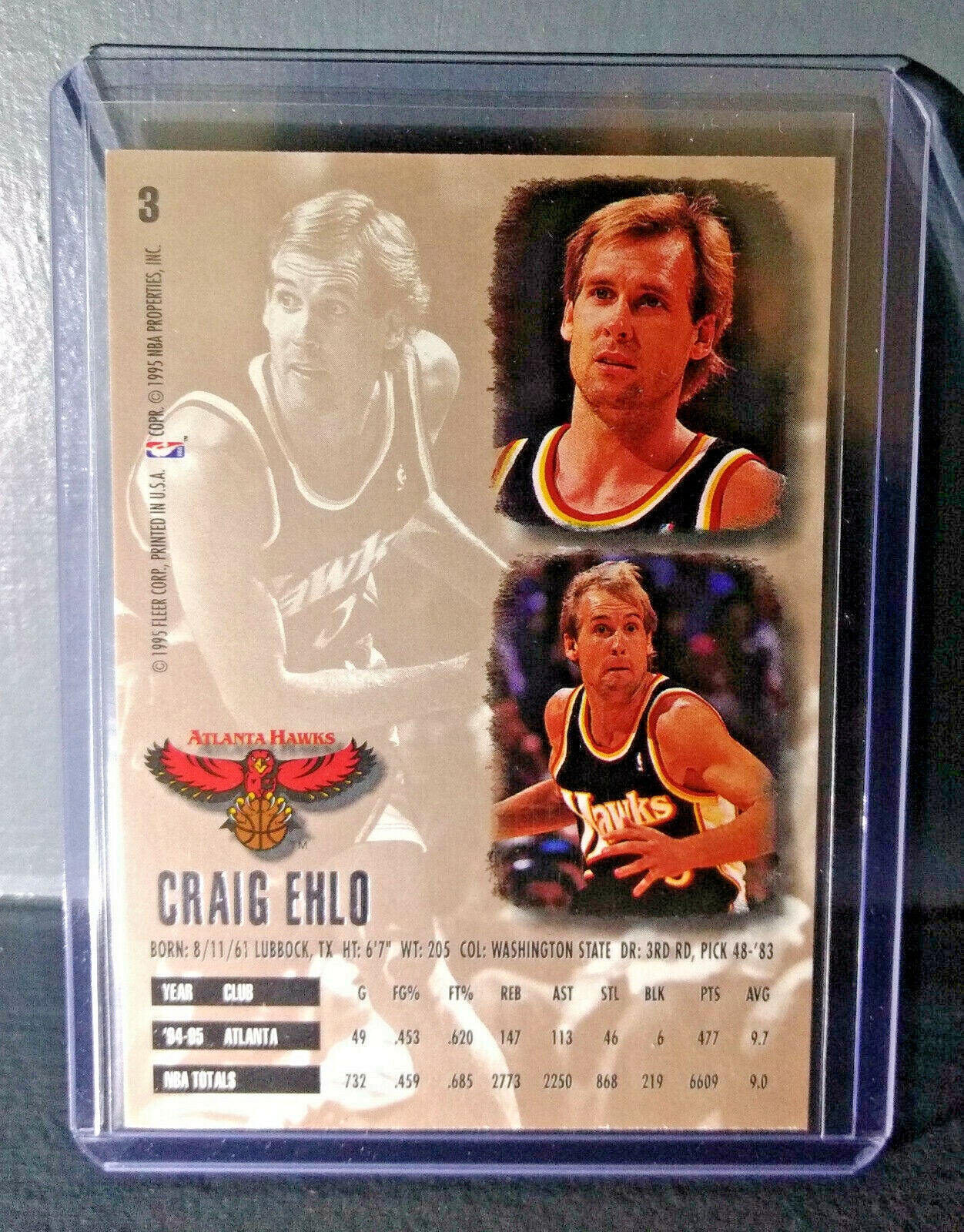 1995-96 Craig Ehlo Fleer Ultra #3 Basketball Card