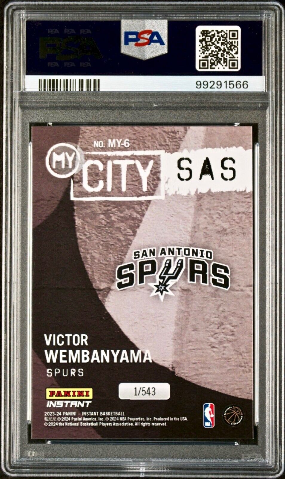 Victor Wembanyama 2023 Panini MyCity Rookie NBA #MY-6 Card PSA 9 Mint