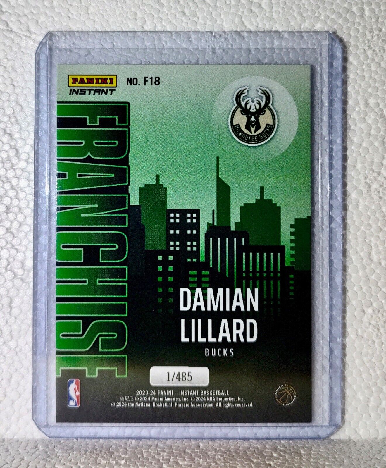 Damian Lillard 2023-24 NBA #18 Franchise Basketball Card Milwaukee Bucks 1/485