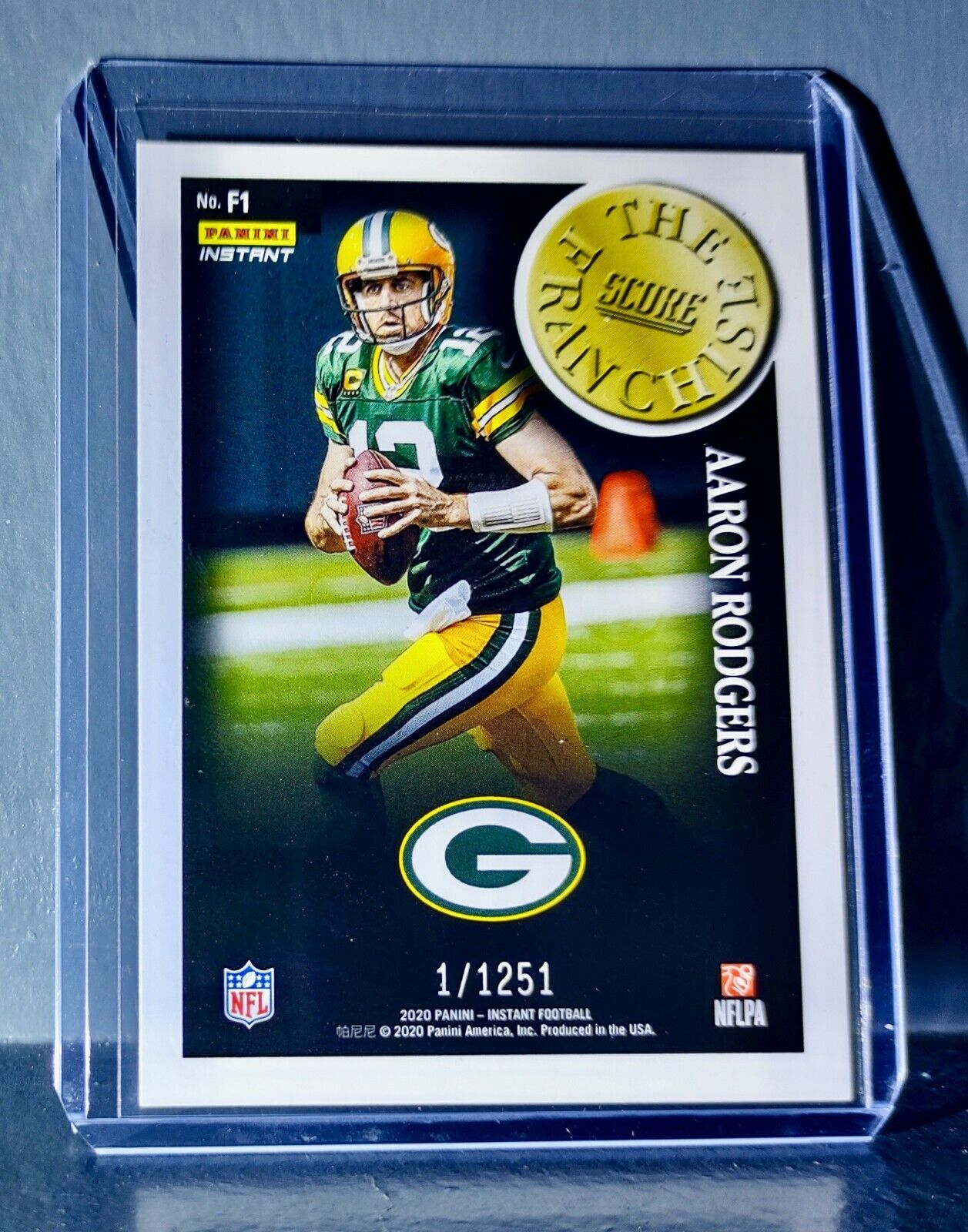 Aaron Rodgers 2020 Panini NFL Instant Score The Franchise #1 Card 1/1251