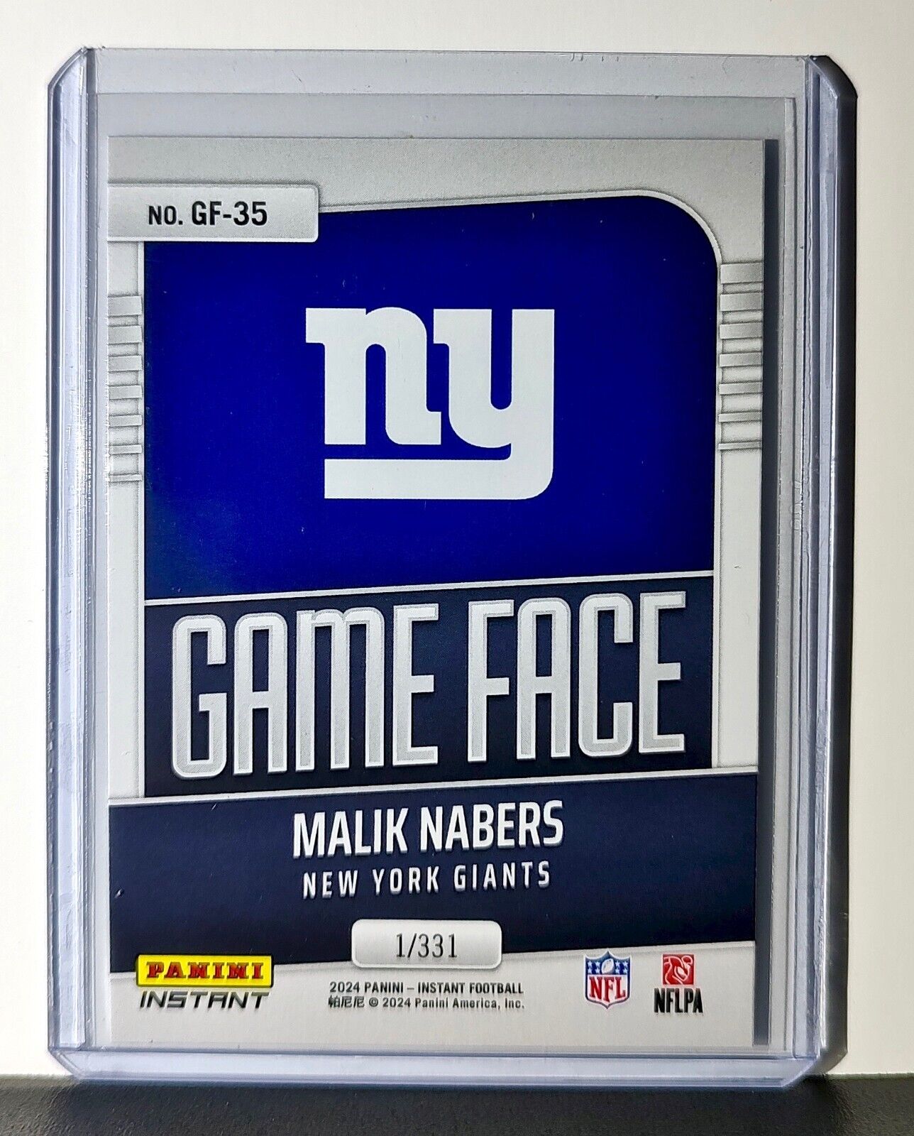 Malik Nabers 2024 Panini Game Face #35 NFL Rookie Card New York Giants 1/331