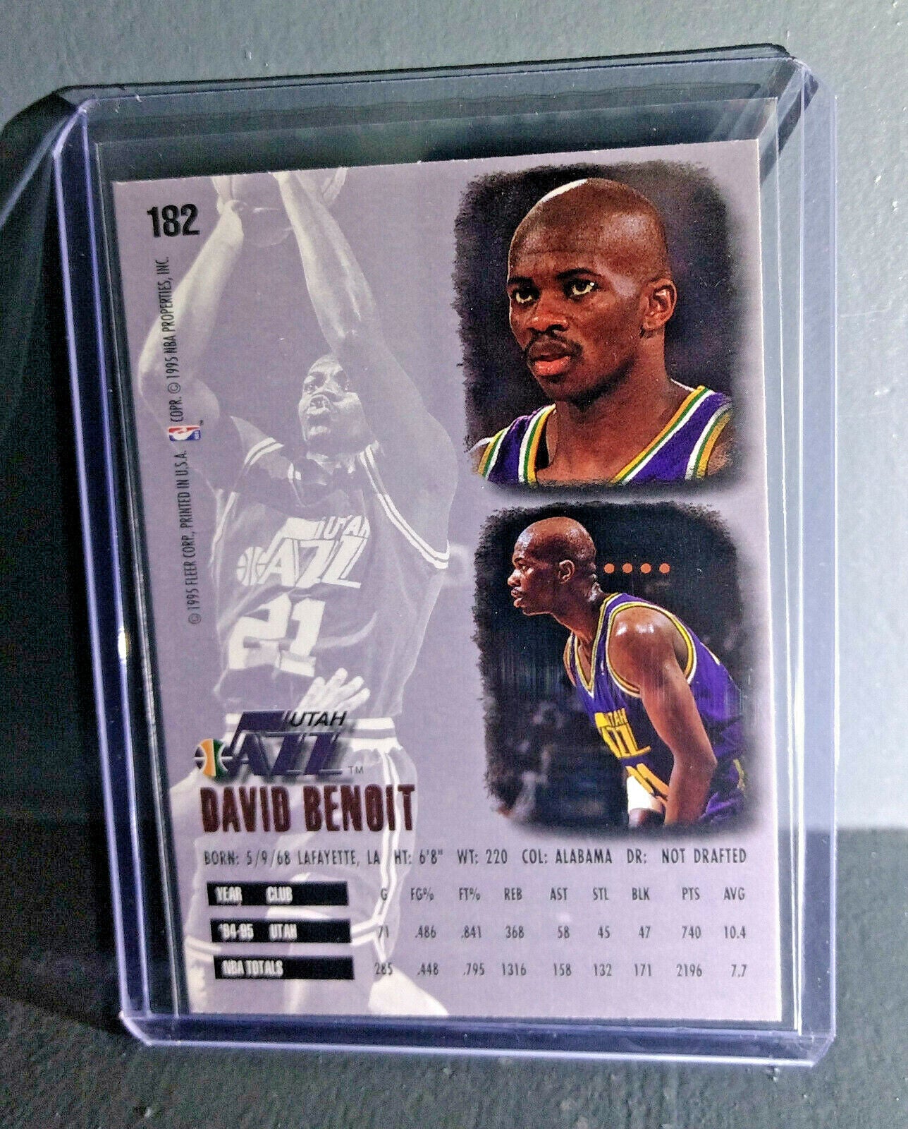 1995-96 David Benoit Fleer Ultra #182 Basketball Card