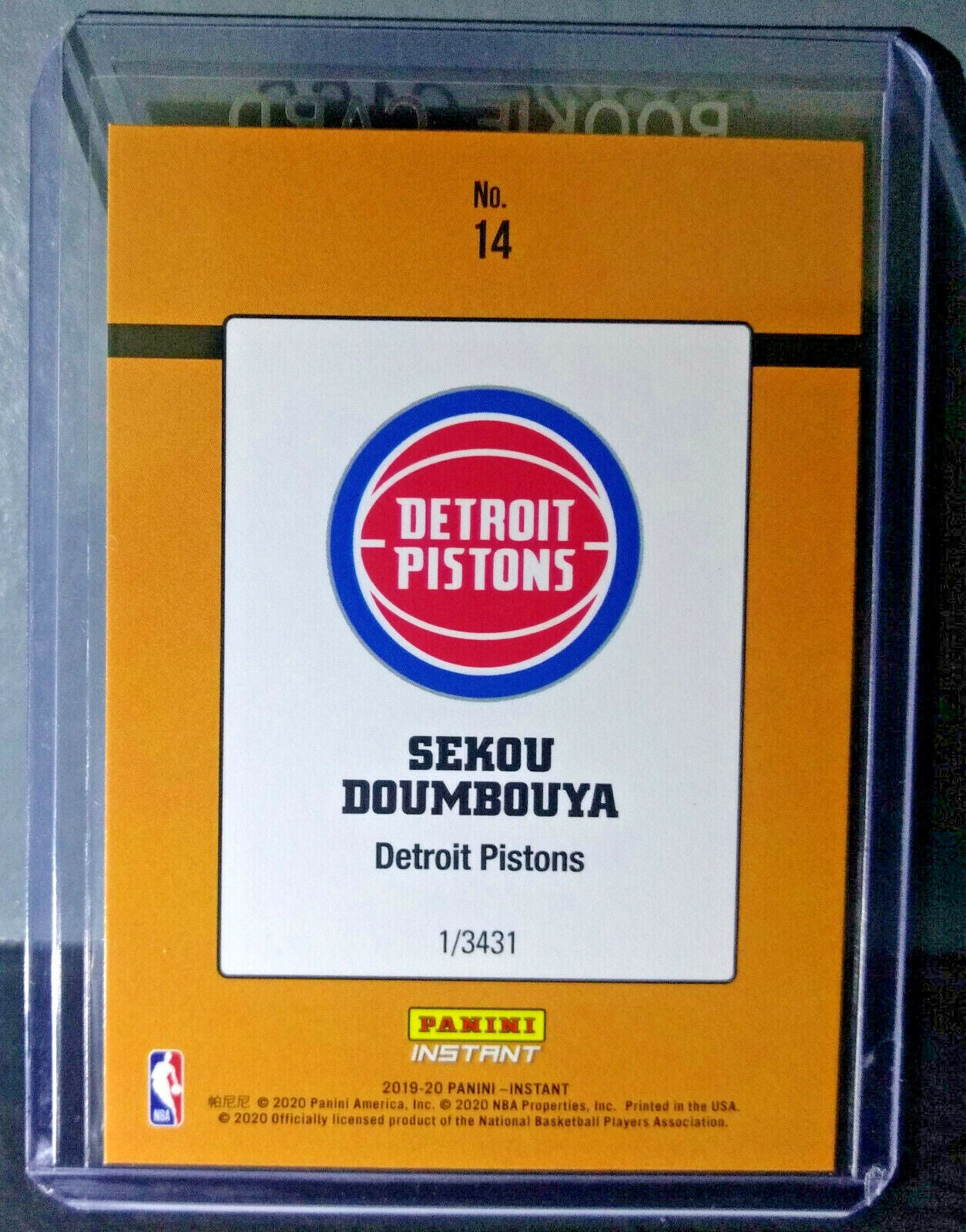 Sekou Doumbouya 2019-20 Panini NBA #14 Rated Rookie Retro Card 1/3431