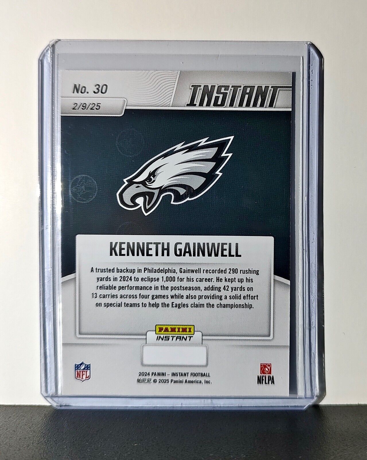 Kenneth Gainwell 2024 Panini Super Bowl LIX Champions NFL #30 Football Card