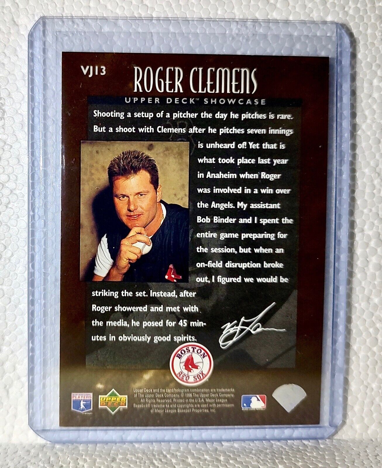 Roger Clemens 1996 Fleer MLB #VJ13 Showcase Baseball Card Boston Red Sox