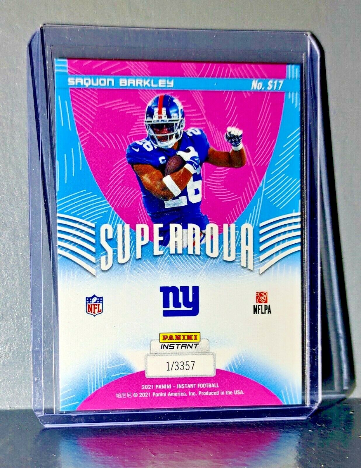 Saquon Barkley 2021 Panini NFL Instant Supernova #17 Football Card 1 of 3357