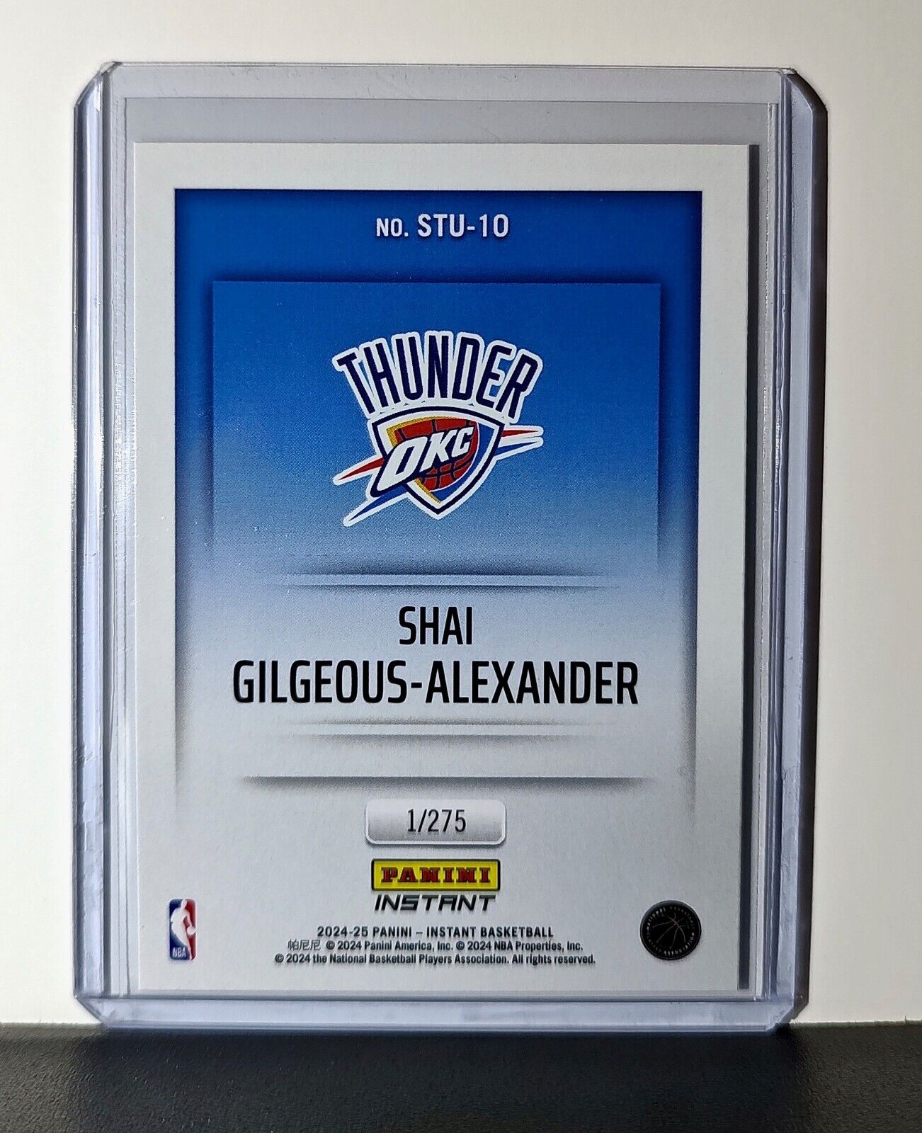 Shai Gilgeous-Alexander 2024-25 Panini NBA Studio #10 Card OC Thunder 1/275