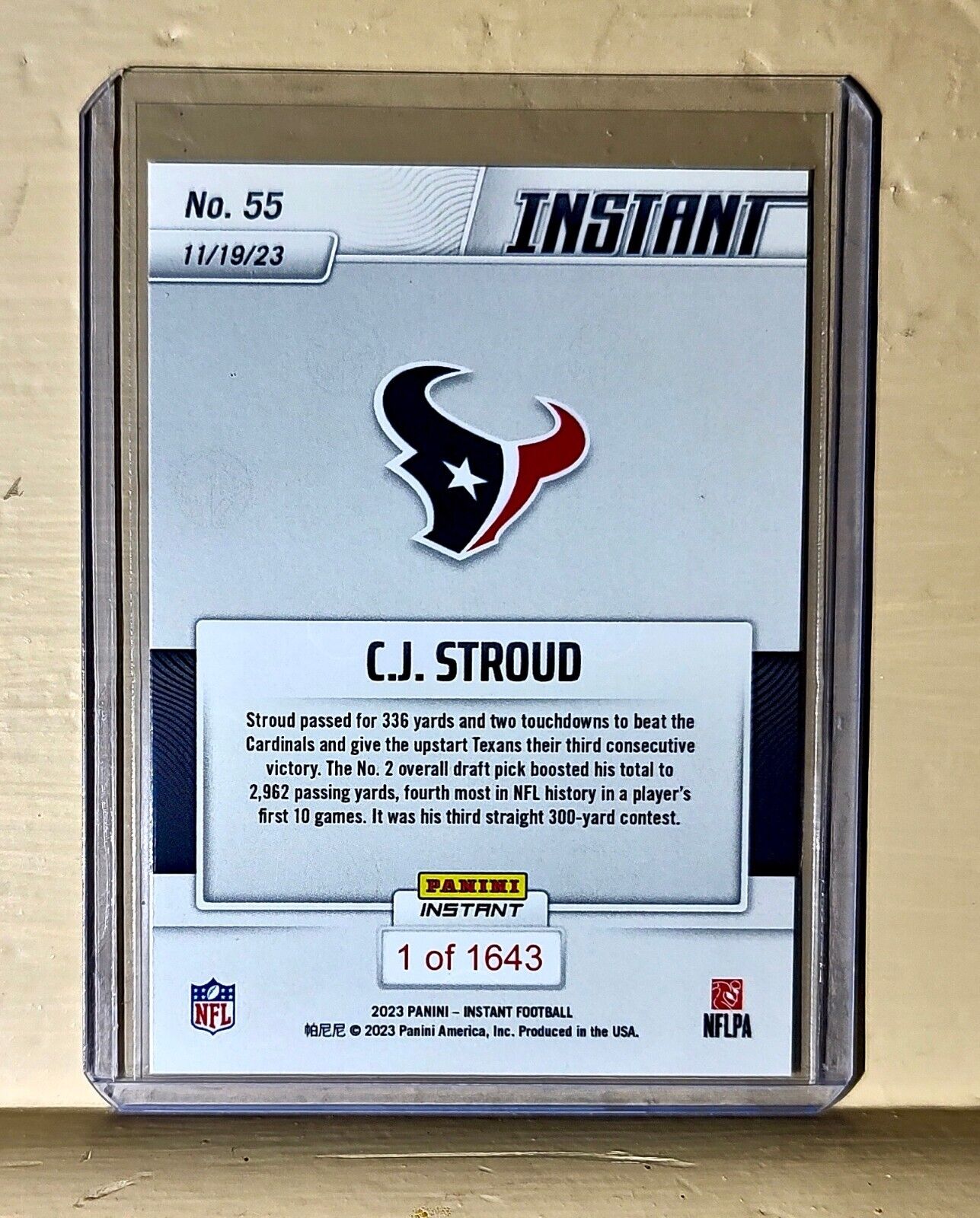 C. J. Stroud 2023 Panini NFL Rookie Football #55 Card 1 of 1643 Texans
