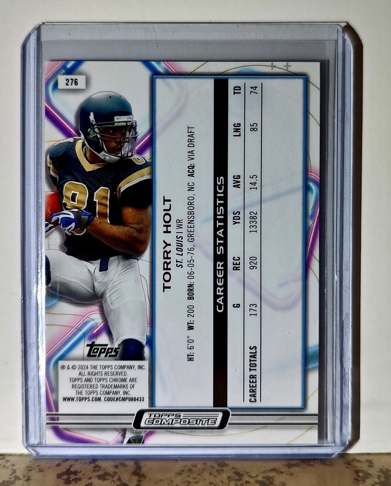 Torry Holt 2023 Topps Chrome Cosmic NFL #276 Football Card St. Louis Rams