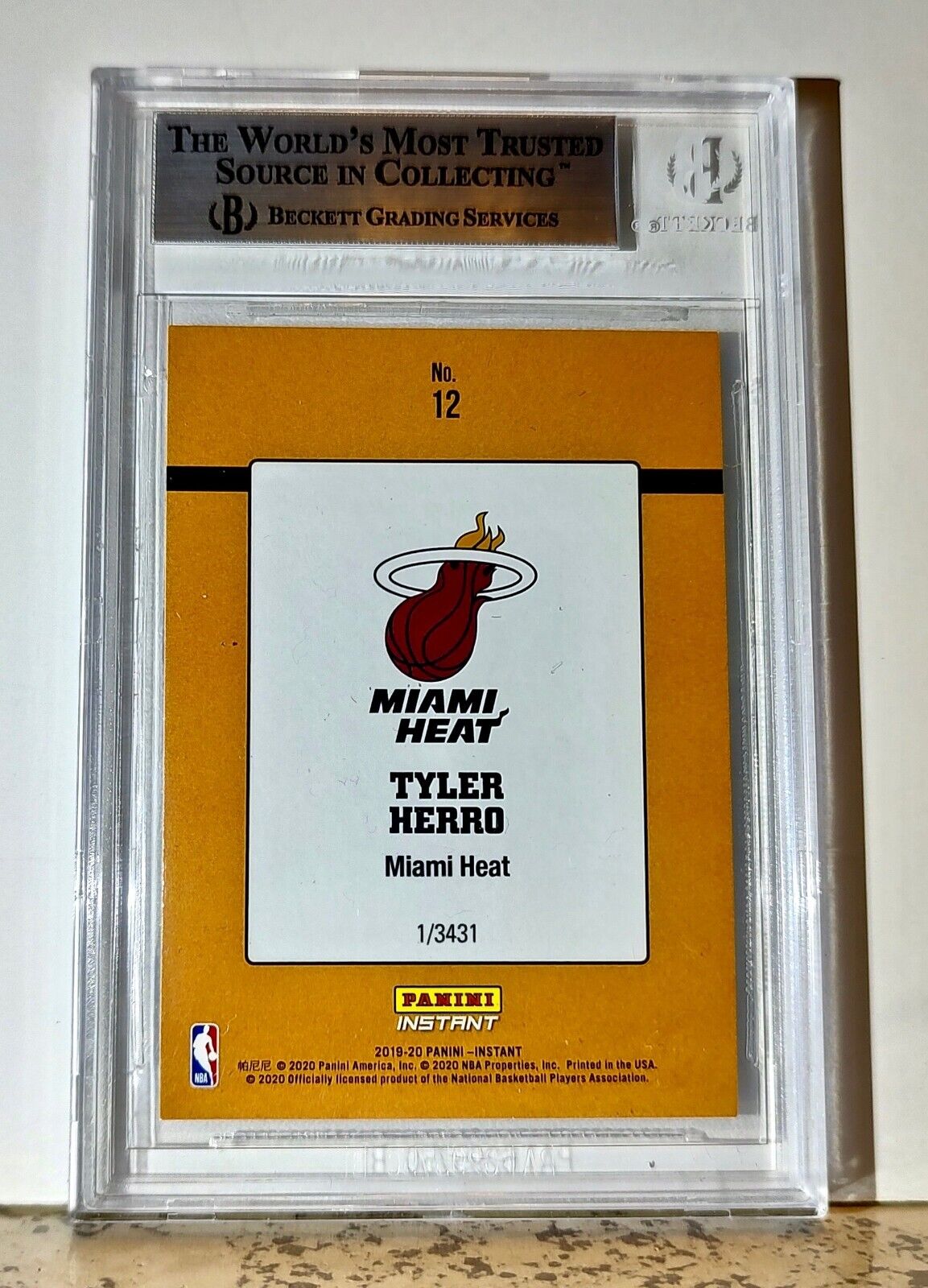 Tyler Herro 2019-20 Panini NBA #12 Rated Rookies 1/3431 BGS 9 Mint Miami Heat