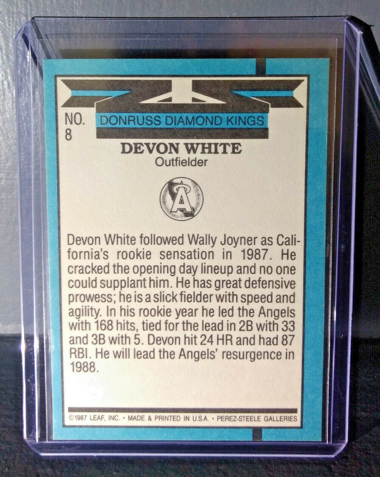 1988 Devon White Donruss Diamond Kings #8 Baseball Card