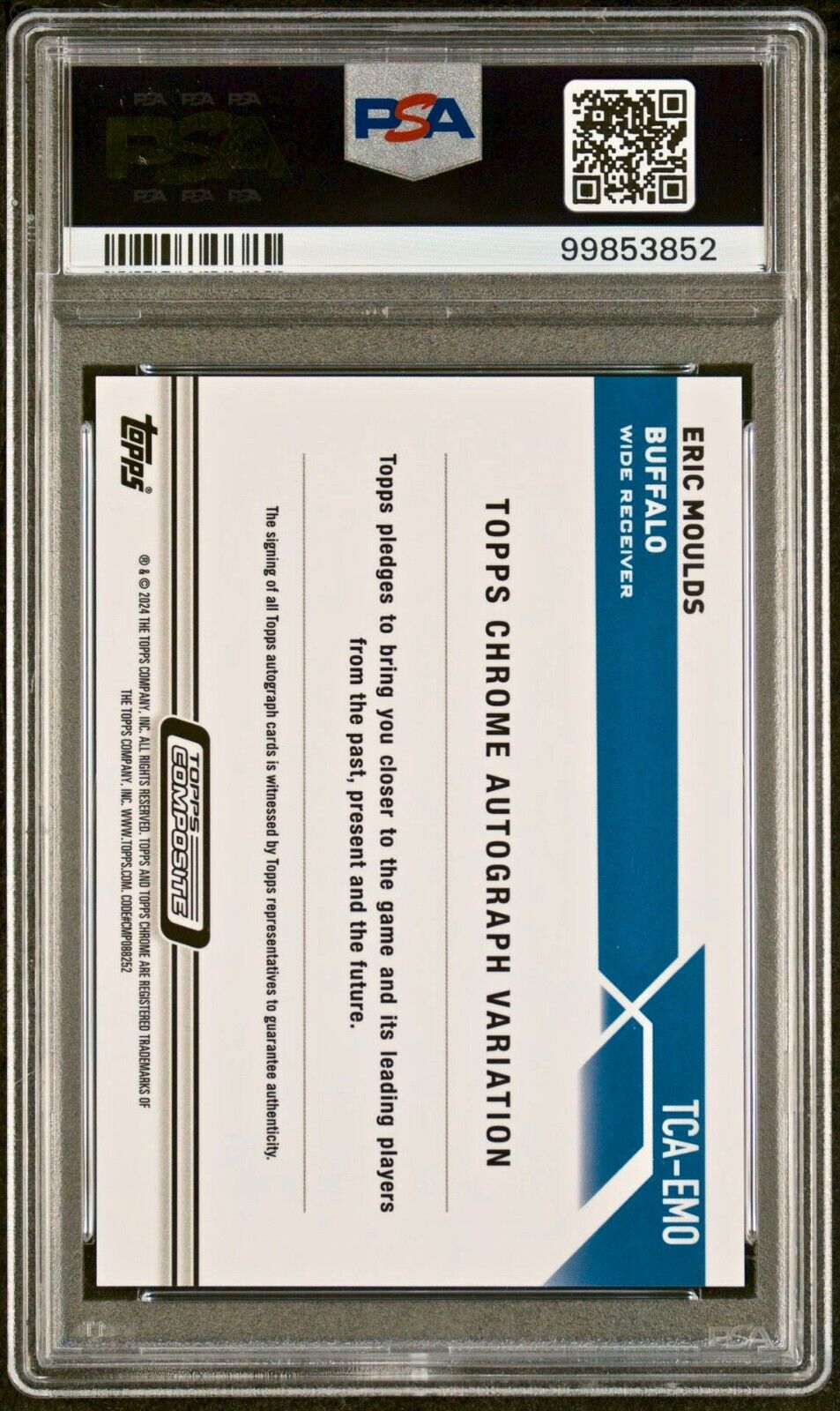 Eric Moulds 2023 Topps Chrome NFL #TCA-EMO PSA 10 Auto 10