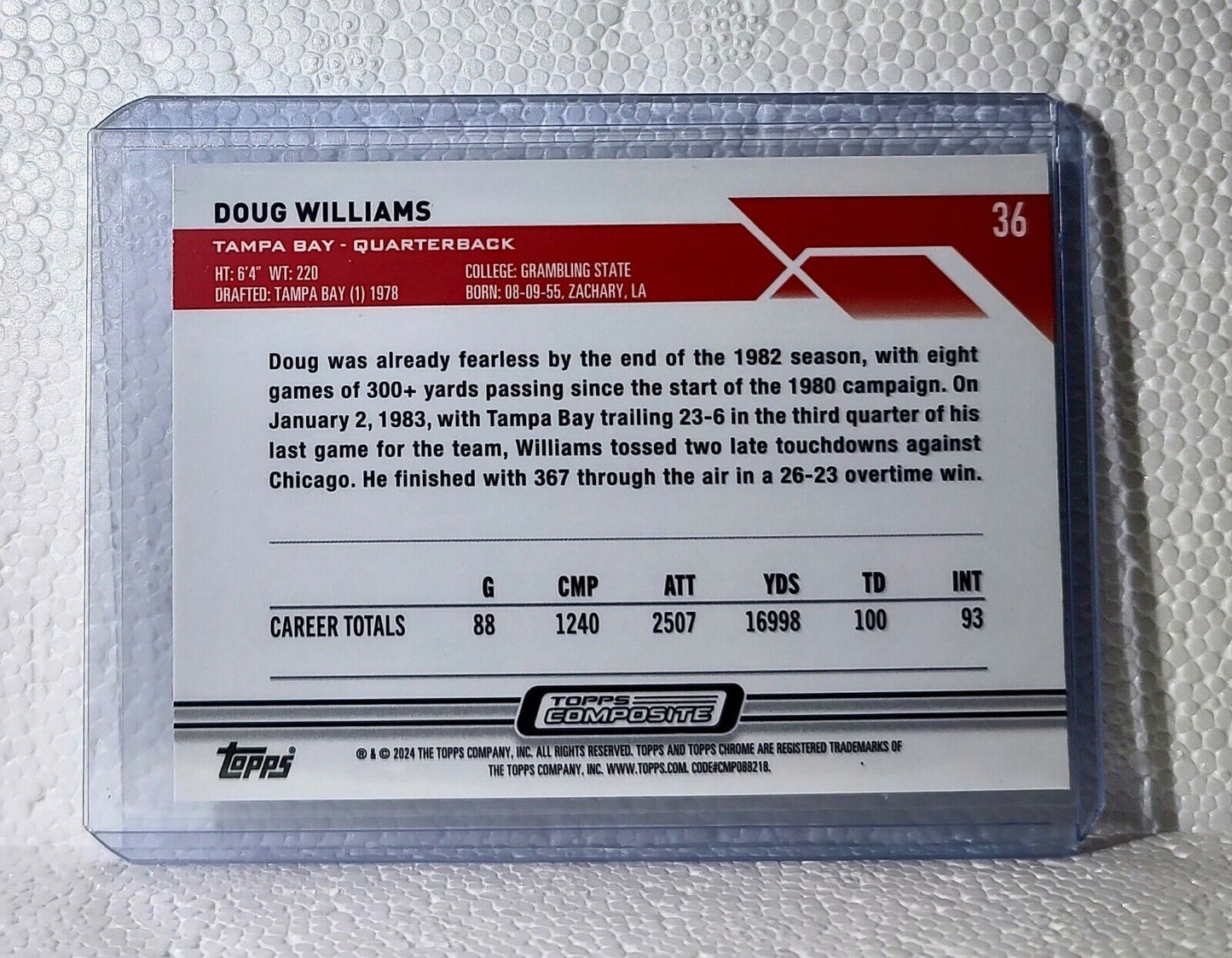 2023 Doug Williams Topps Chrome NFL #36 Football Card Tampa Bay Buccaneers