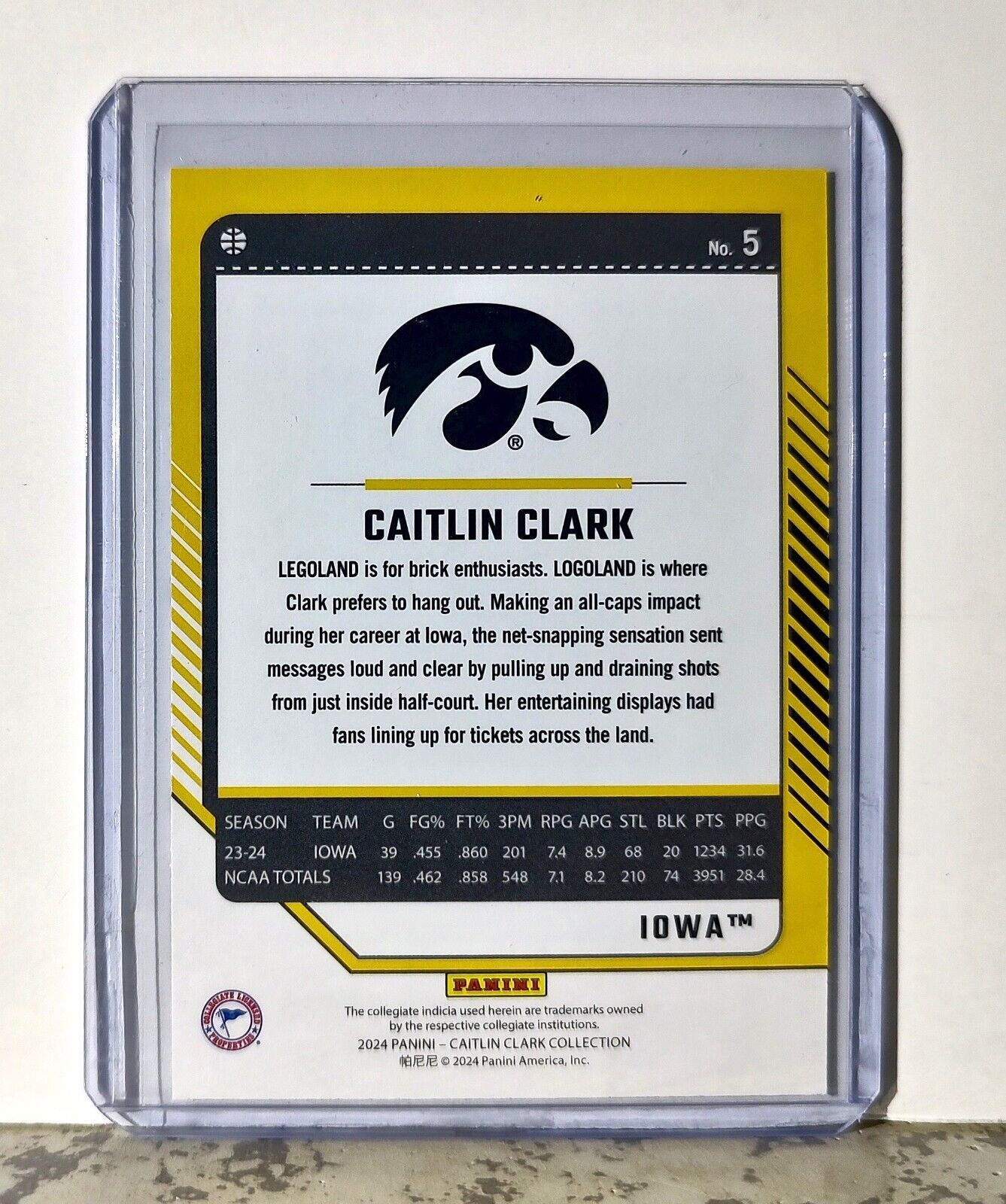 2024 Caitlin Clark Panini Donruss #5 Basketball Card Iowa Hawkeyes