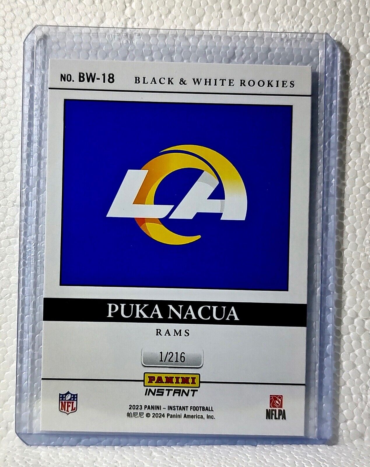 Puka Nacua 2023 Panini NFL #18 Black & White Rookies Card Los Angeles Rams 1/216