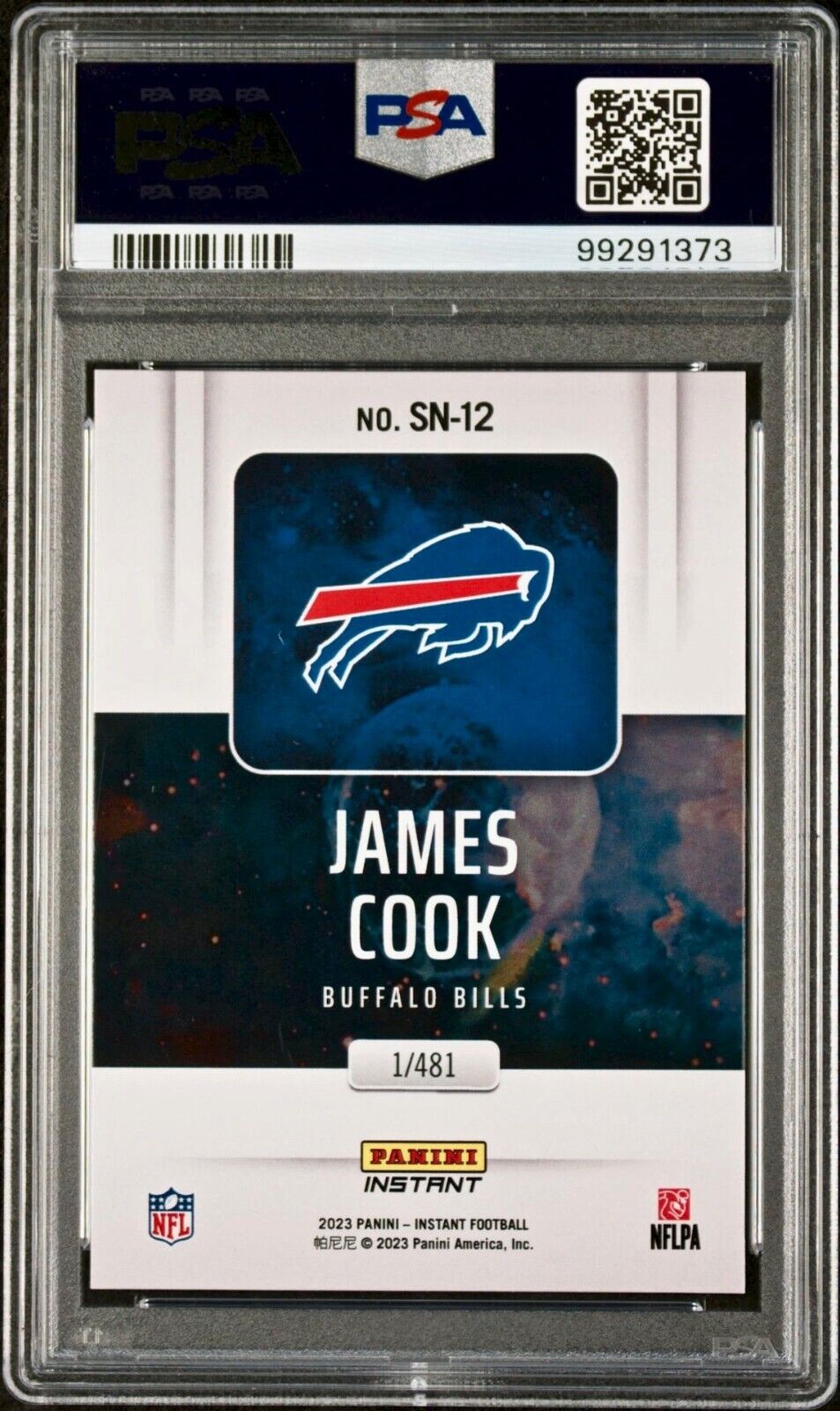 James Cook 2023 Panini Supernova NFL #SN-12 Football Card PSA 10 Gem Mint