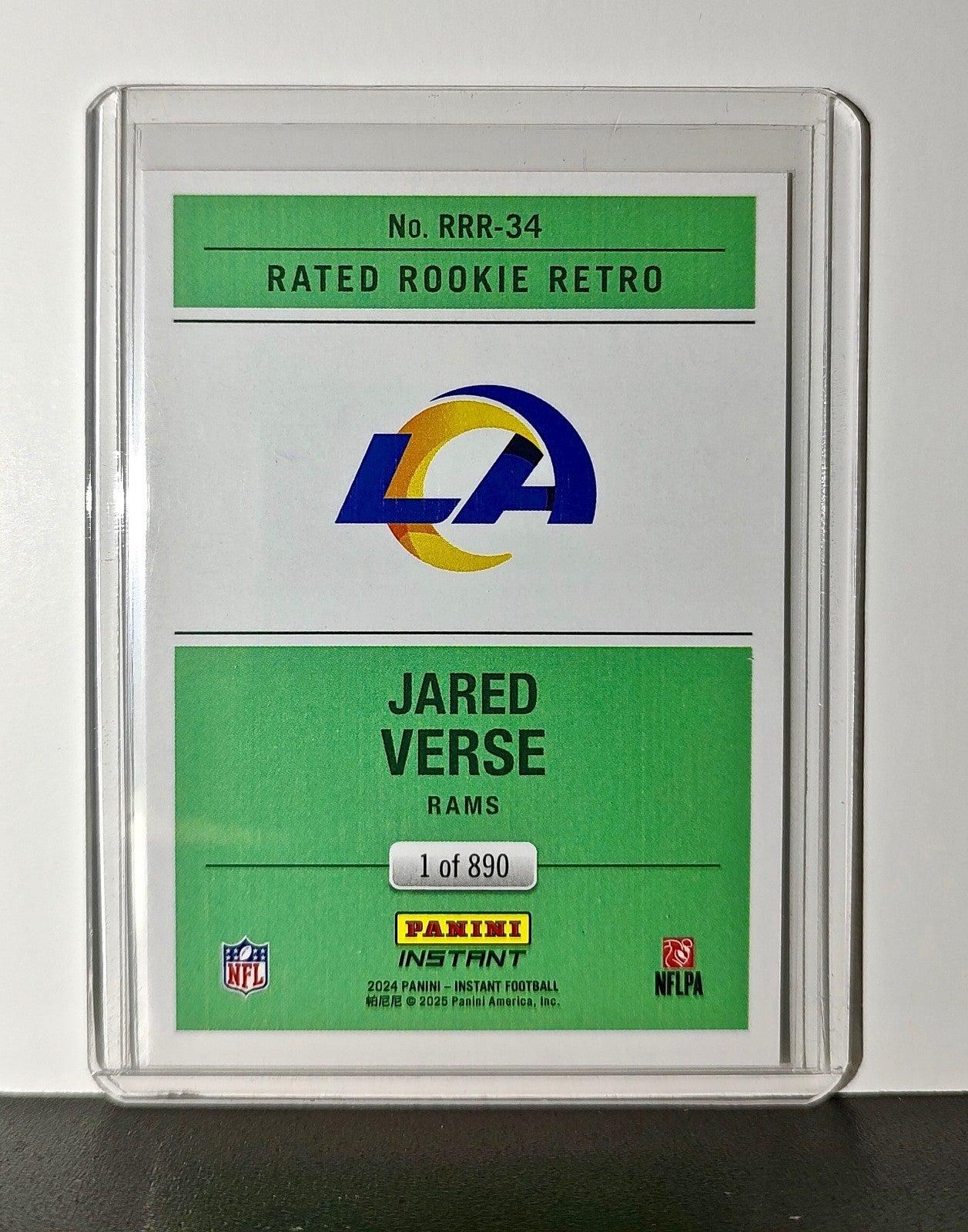 Jared Verse Rookie 2024 Panini Rated Rookie Retro NFL #34 Card LA Rams 1 of 890