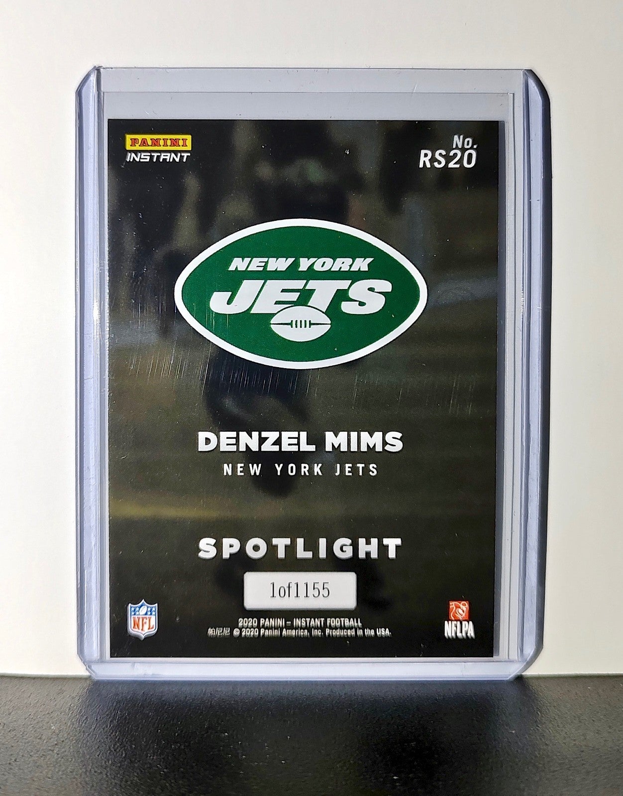 Denzel Mims Rookie 2020 Panini NFL #20 Rookie Spotlight Card New York Jets