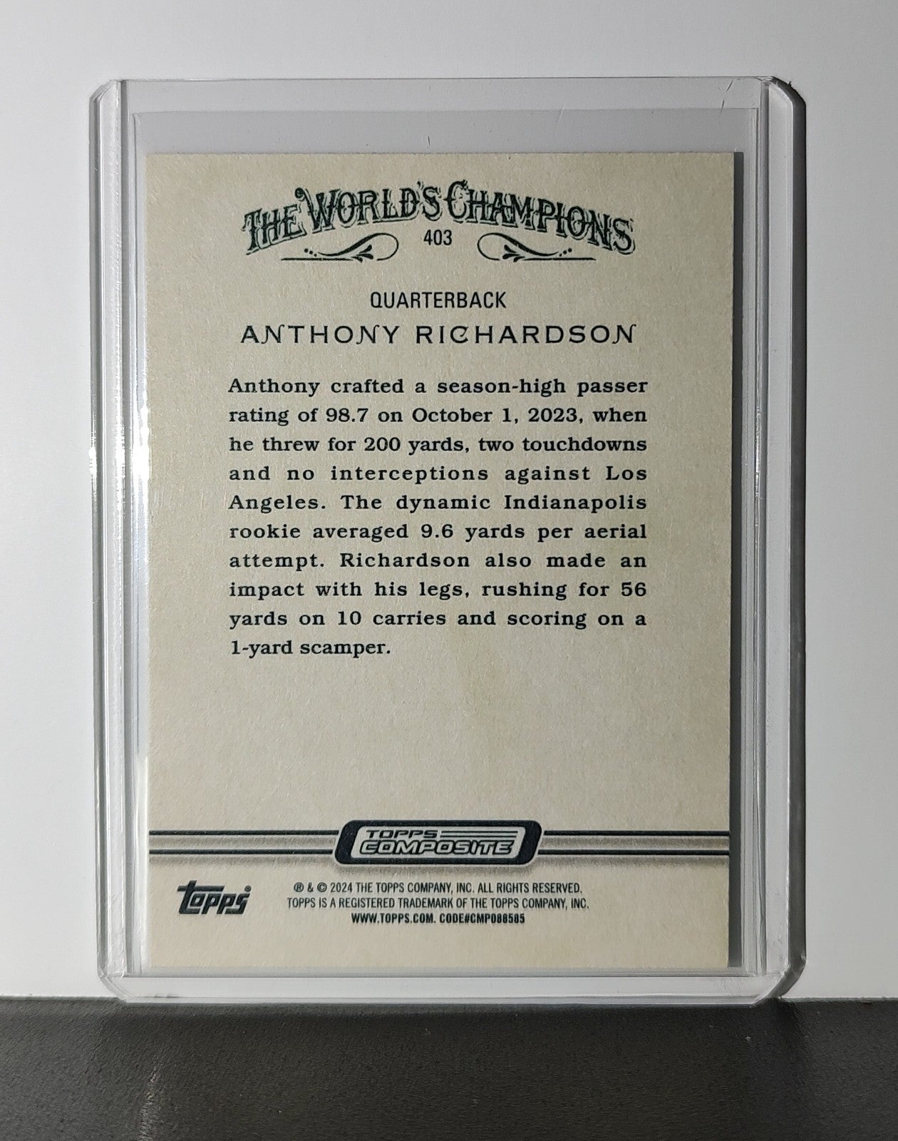 Anthony Richardson Rookie 2023 Topps Allen & Ginter NFL #403 Indianapolis Colts