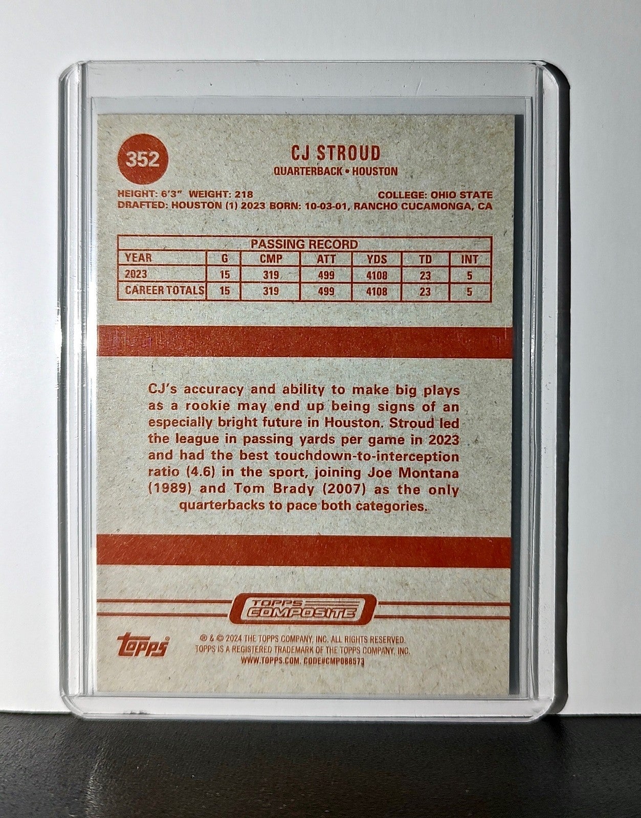 CJ Stroud Rookie 2023 Topps Heritage NFL #352 Card Houston Texans