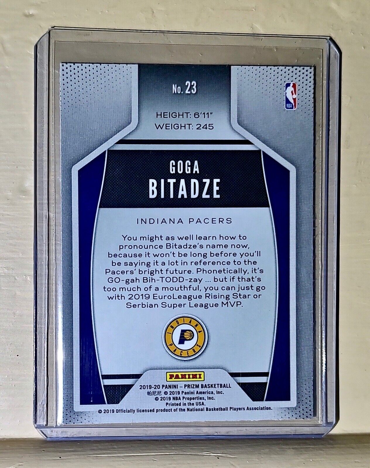 Goga Bitadze 2019-20 Panini Prizm Instant Impact NBA #23 Rookie Card