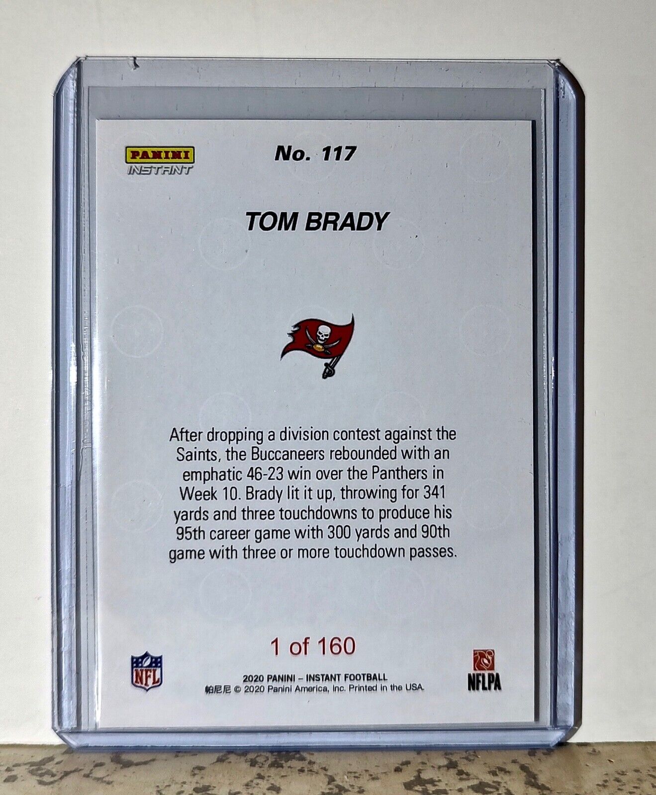 Tom Brady 2020 Panini NFL #117 Football Card Tampa Bay Buccaneers 1 of 160