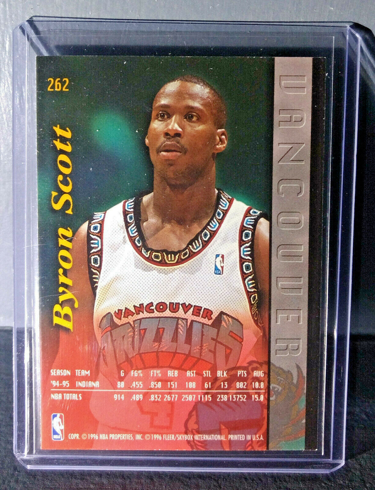 1995-96 Byron Scott Fleer Ultra #262 Grizzlies Expansion Team Basketball Card