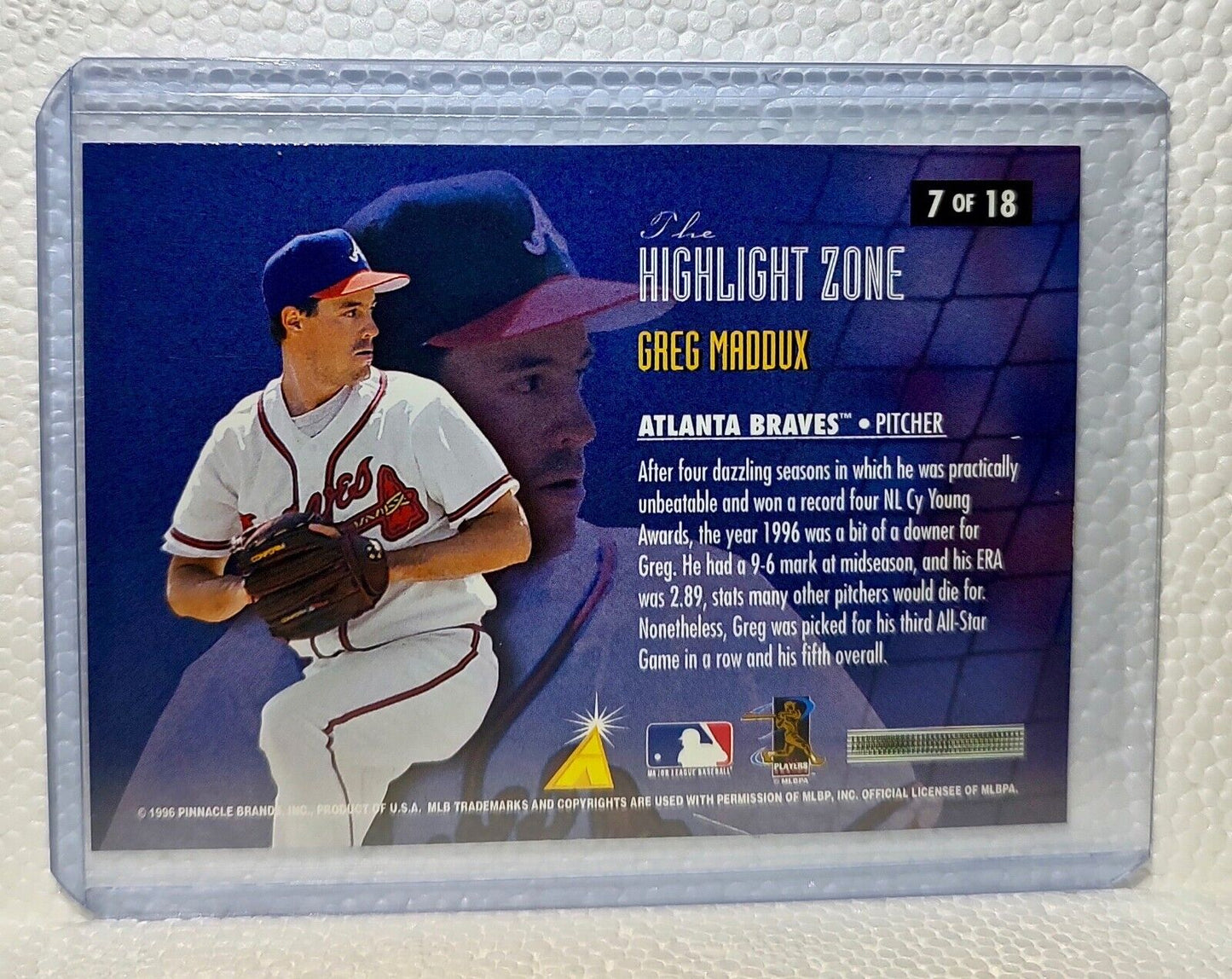Greg Maddux 1996 Score MLB #7 Highlight Zone Baseball Card Atlanta Braves