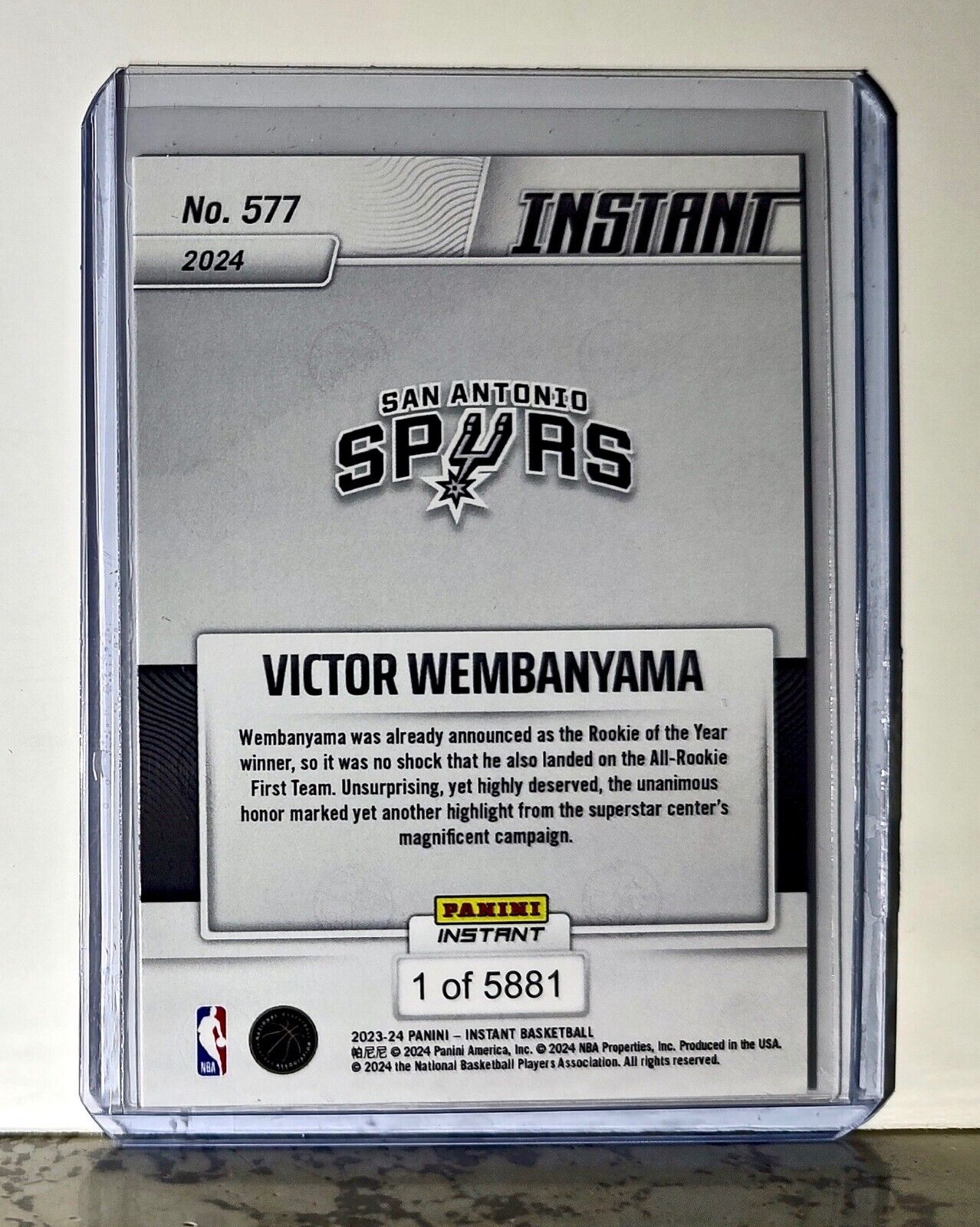 Victor Wembanyama 2023-24 Panini #577 NBA All-Rookie First Team Card 1 of 5881