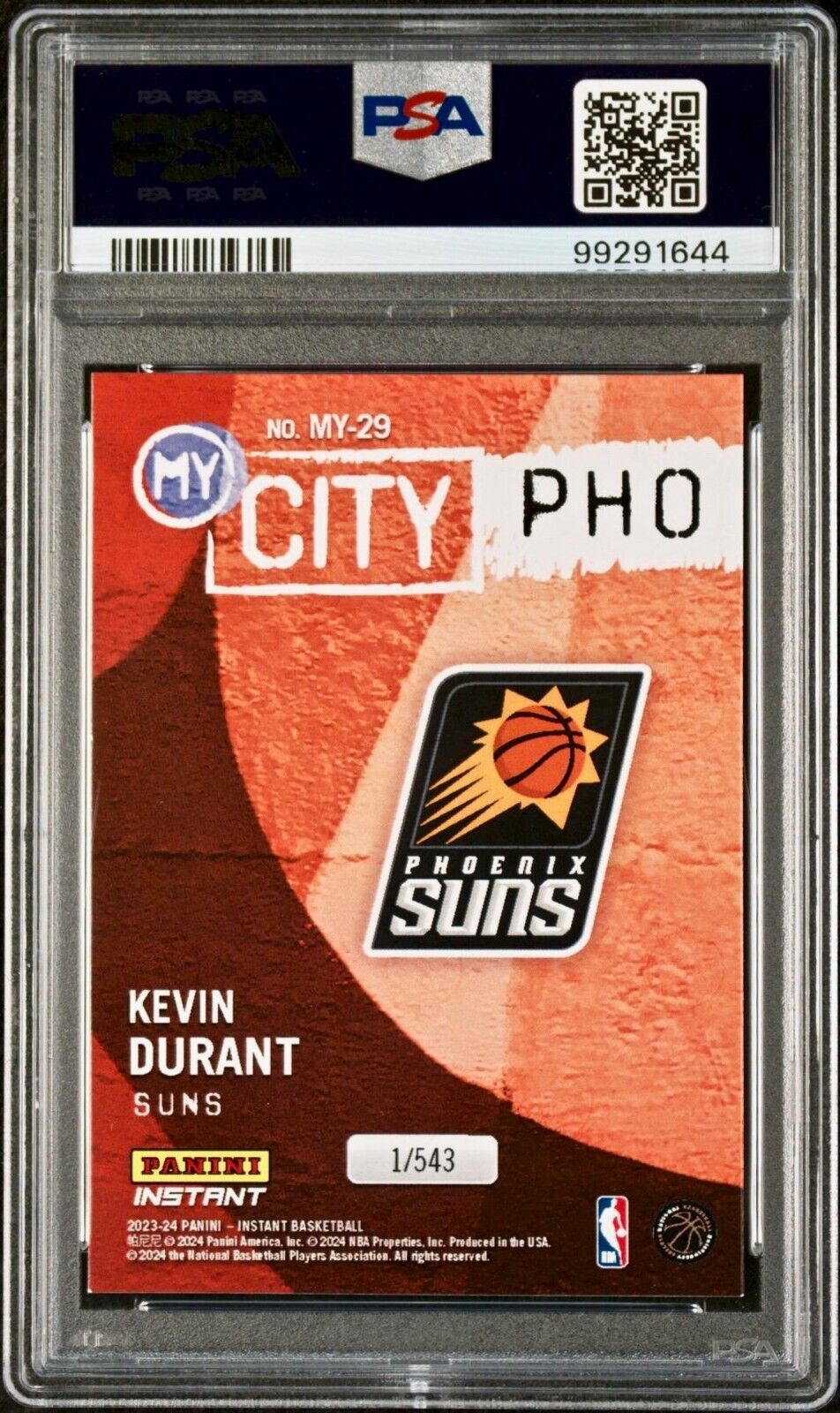 Kevin Durant 2023 Panini MyCity NBA #MY-29 Basketball Card PSA 8 NM-MT+