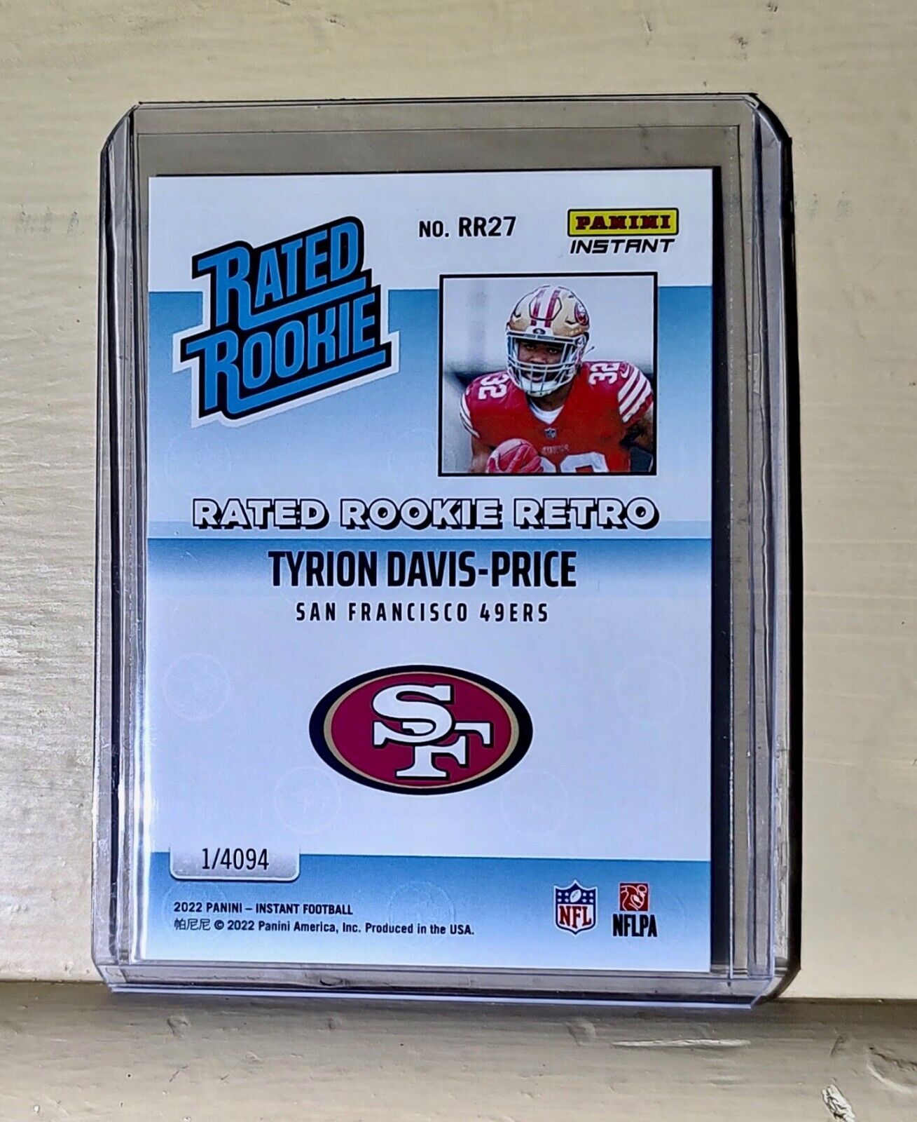 Tyrion Davis-Price 2022 NFL Panini #27 Rated Rookie Retro Football Card 1/4094