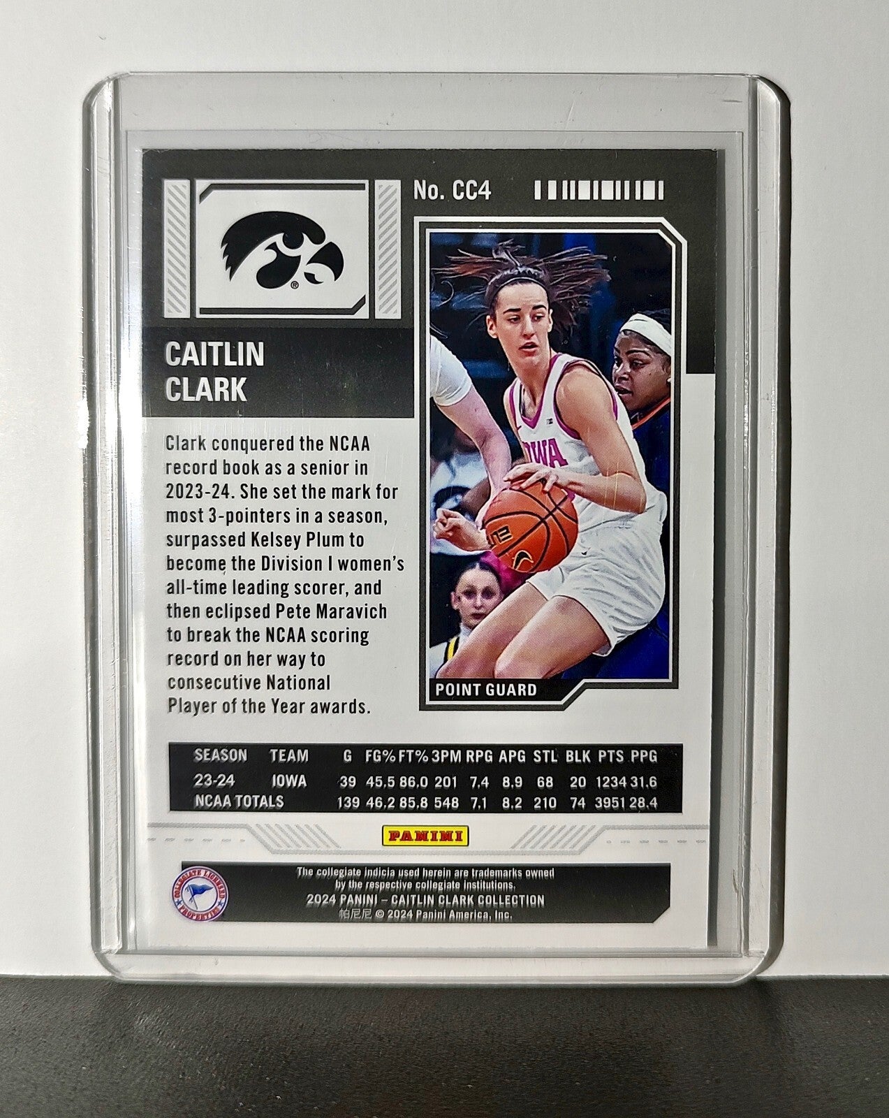 Caitlin Clark 2024 Silver Foil Panini College Contenders #CC4 Iowa Hawkeyes
