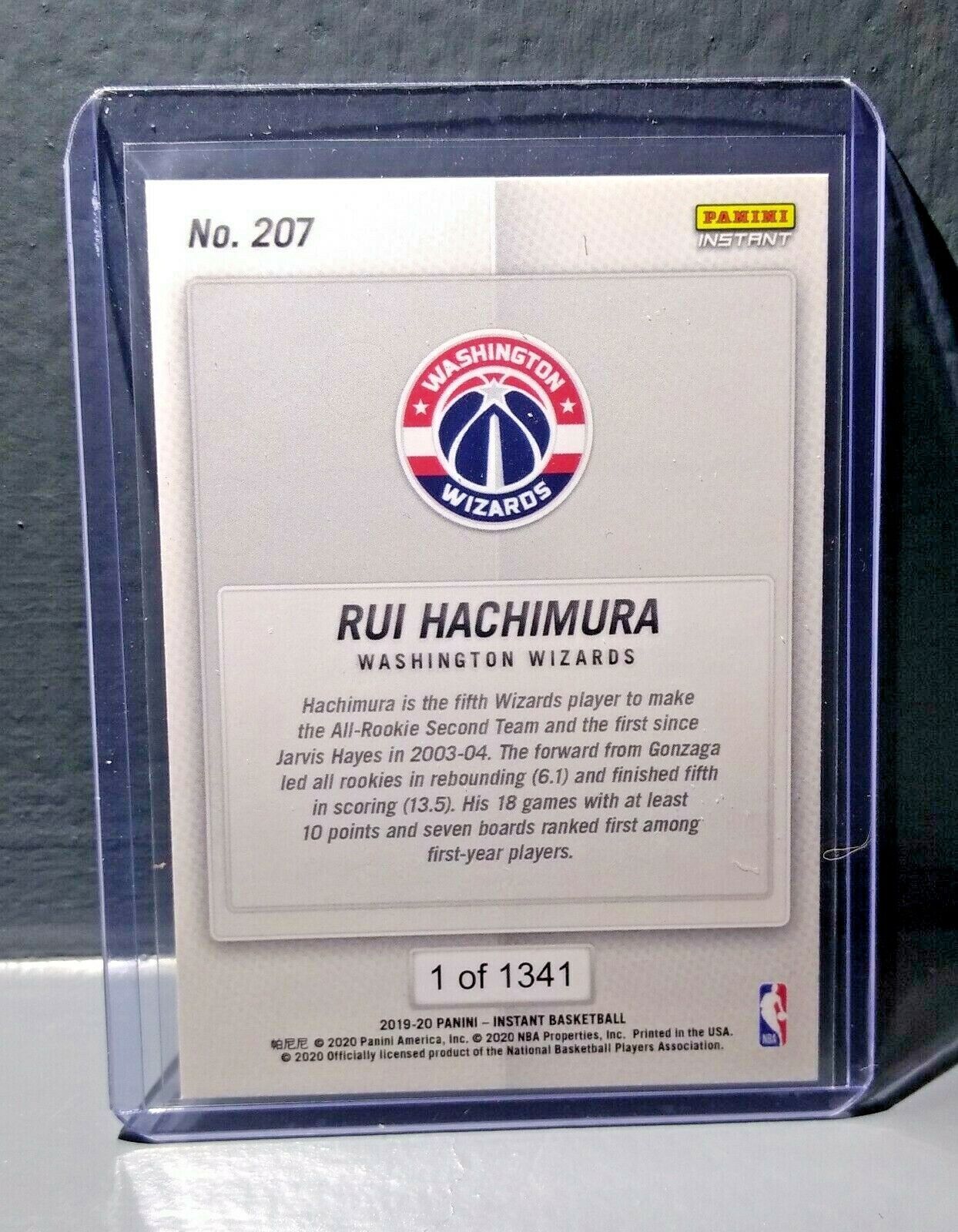 Rui Hachimura 2019-20 Panini NBA Instant All-Rookie Team #207 Card 1 of 1341