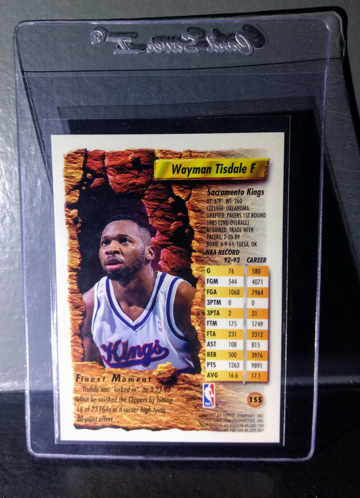1993-94 Topps Finest Wayman Tisdale #155 Basketball Card