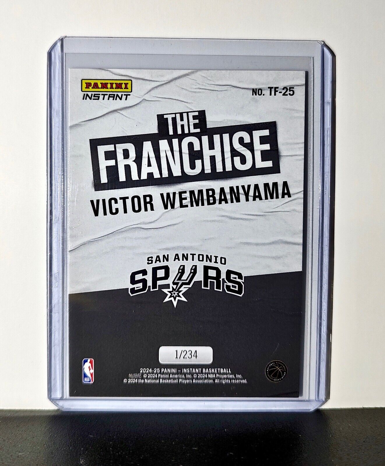 Victor Wembanyama 2024-25 Panini The Franchise NBA #25 Card Spurs 1/234