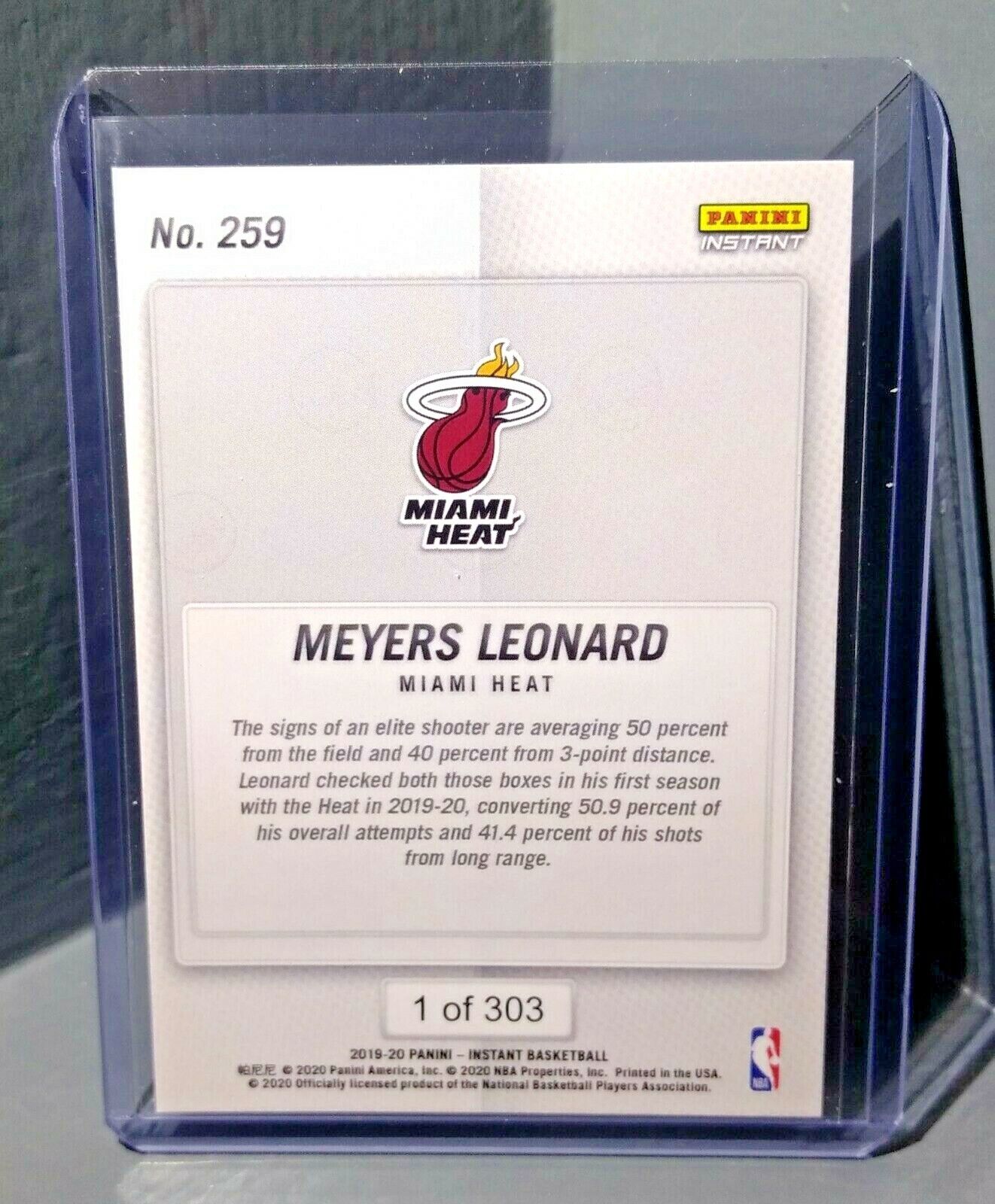 Meyers Leonard 2019-2020 Panini NBA Instant Heat #259 Basketball Card 1 of 303