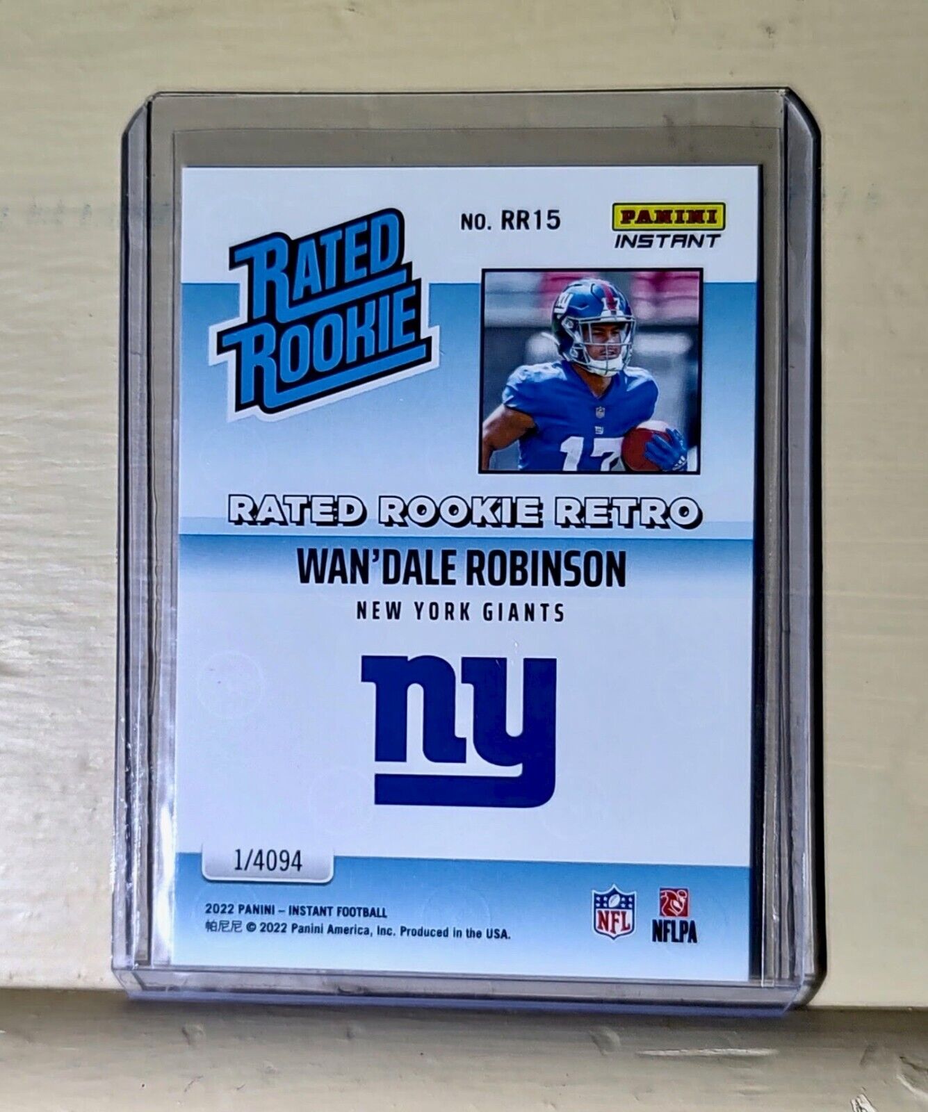 Wan'Dale Robinson 2022 NFL Panini #15 Rated Rookie Retro Football Card 1/4094