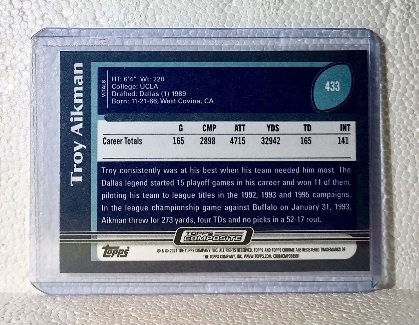 2023 Troy Aikman Topps Composite NFL #433 Football Card Dallas Cowboys