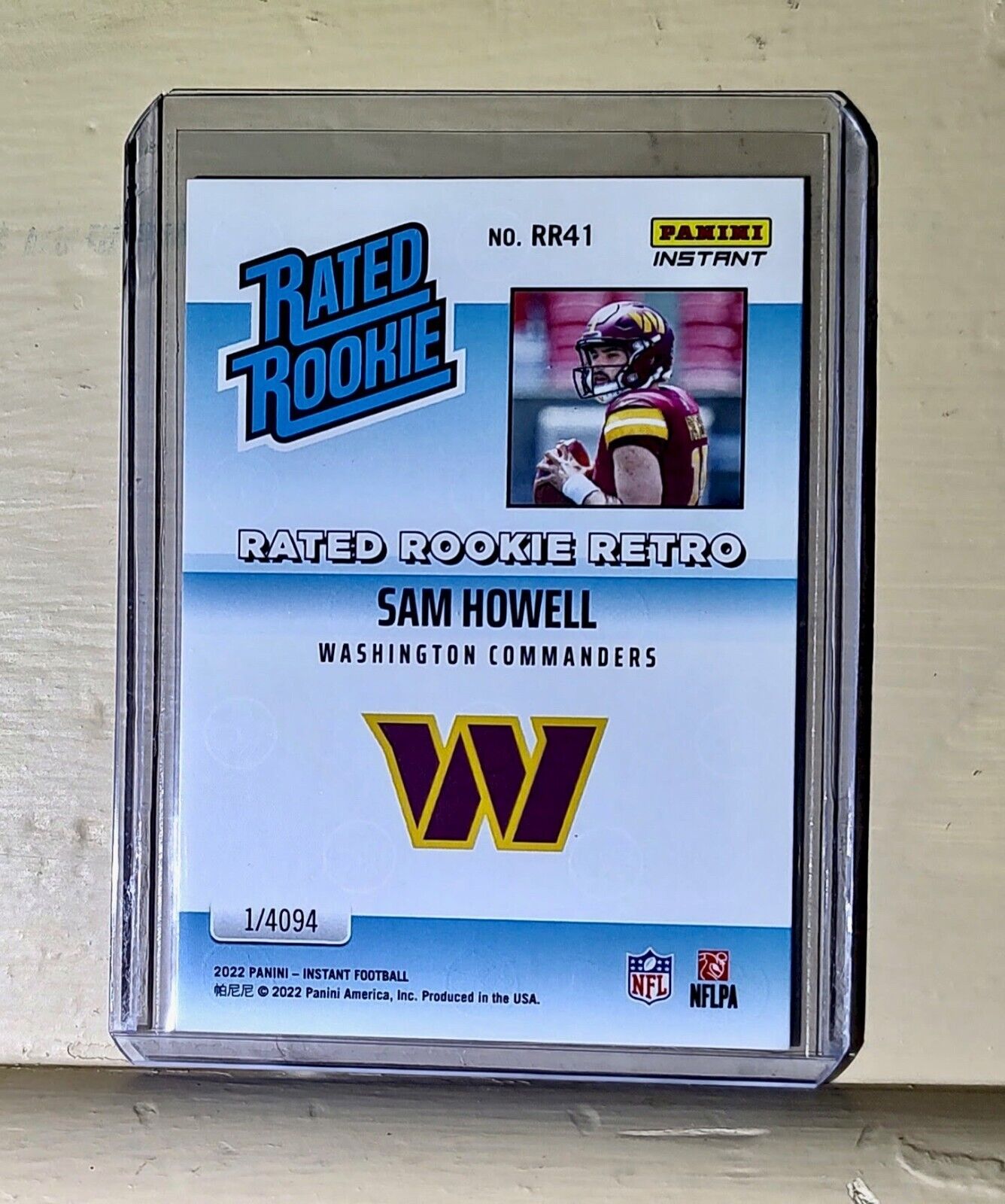 Sam Howell 2022 NFL Panini #41 Rated Rookie Retro Football Card 1/4094