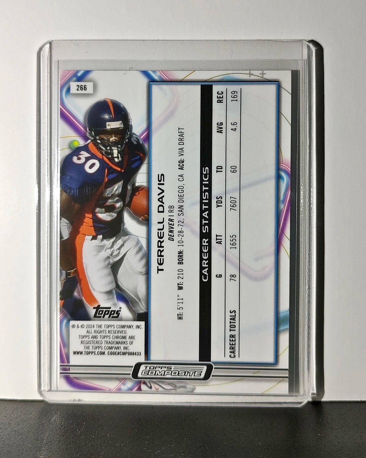 Terrell Davis 2023 Topps Chrome Cosmic NFL #266 Card Denver Broncos
