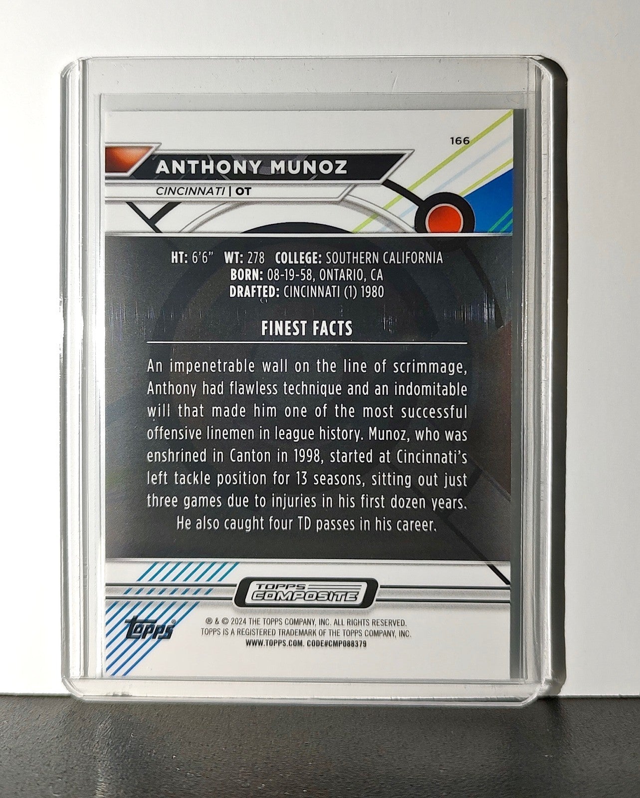 Anthony Munoz 2023 Topps Finest NFL #166 Card Cincinnati Bengals