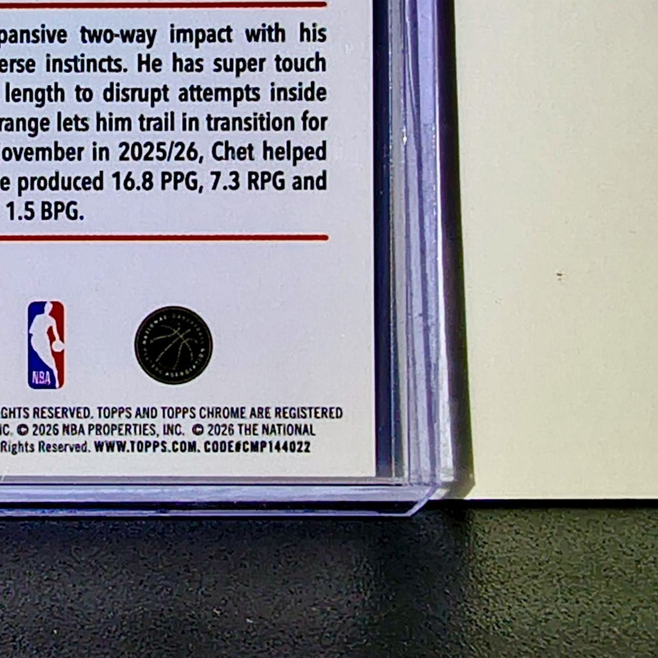 Chet Holmgren 2025-26 NBA Topps Chrome Update #31 Card Oklahoma City Thunder