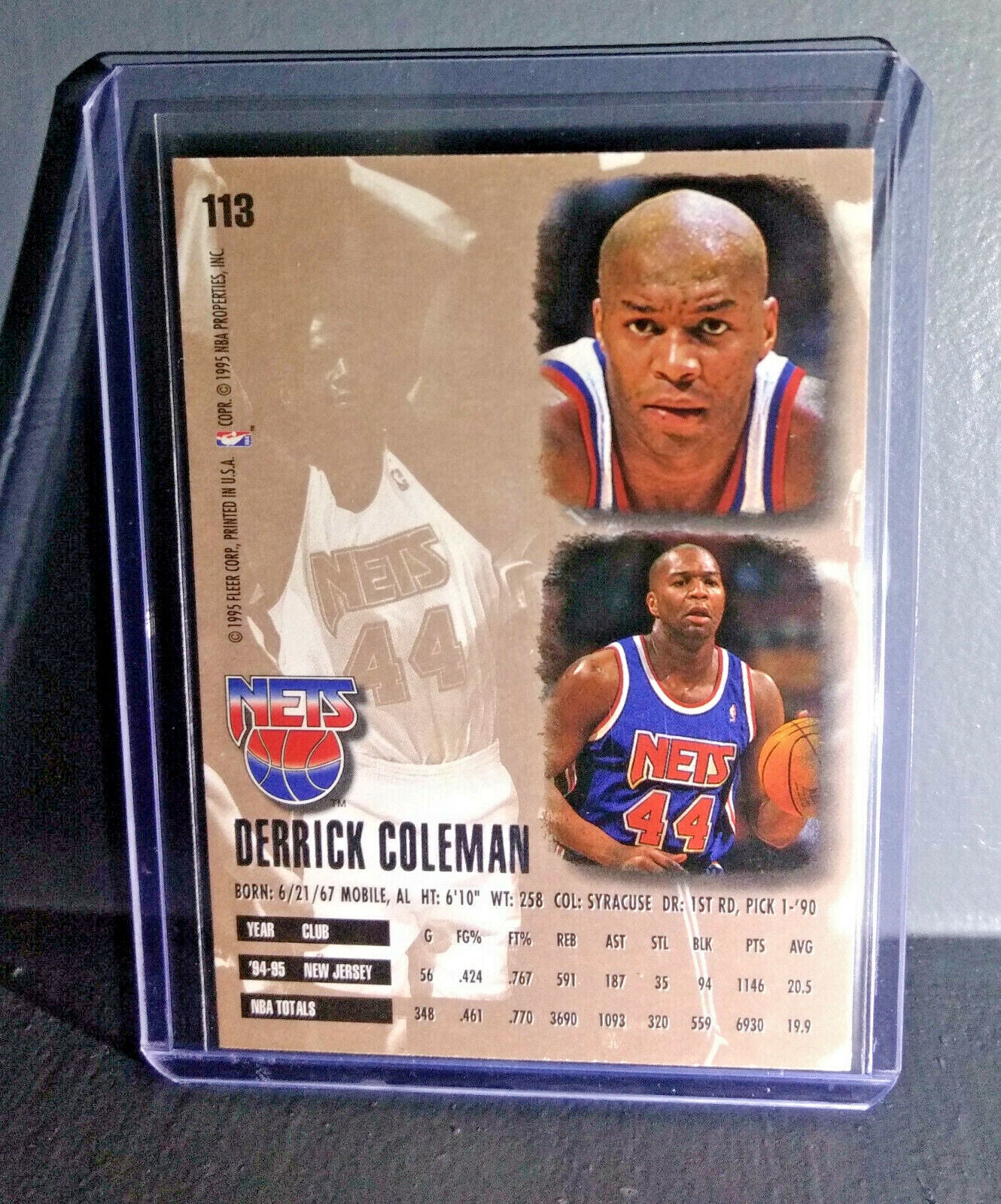 1995-96 Derrick Coleman Fleer Ultra #113 Basketball Card