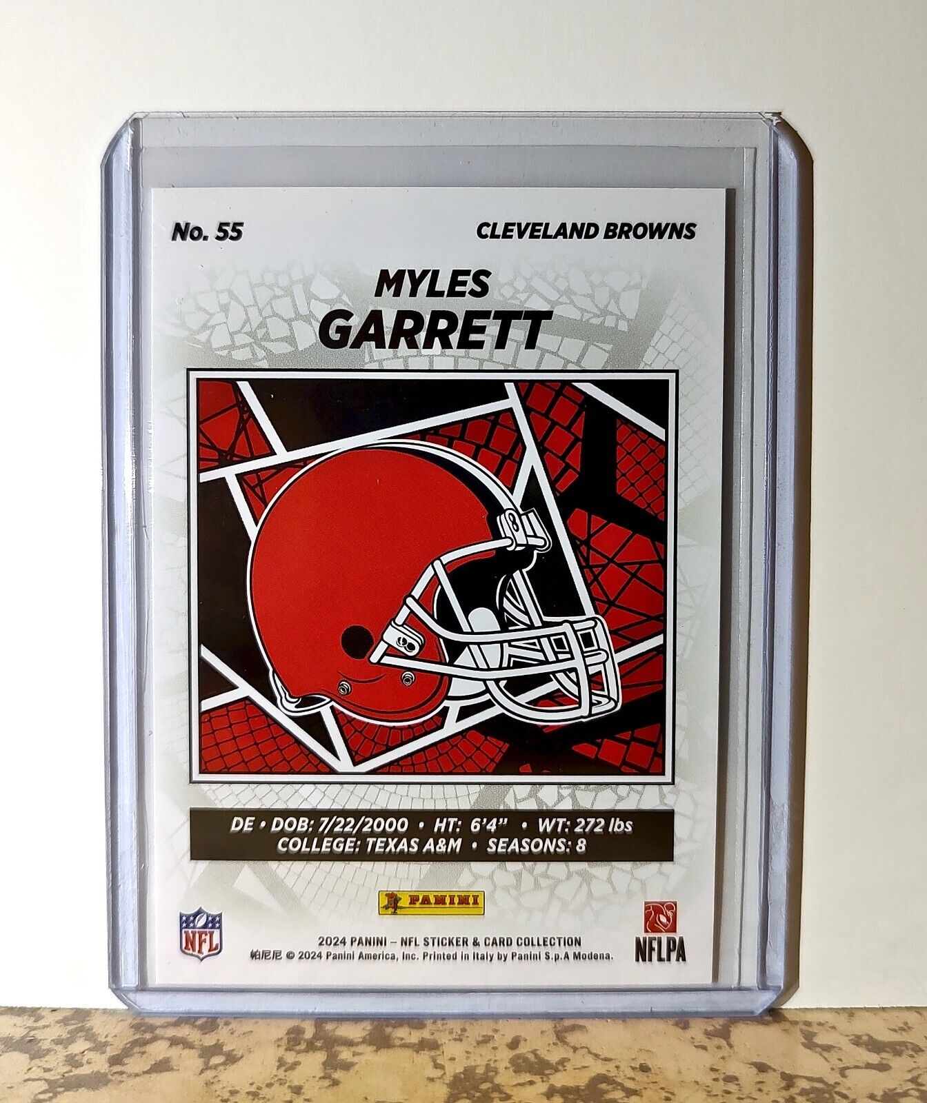 Myles Garrett 2024 Panini NFL #55 Sticker Card Cleveland Browns